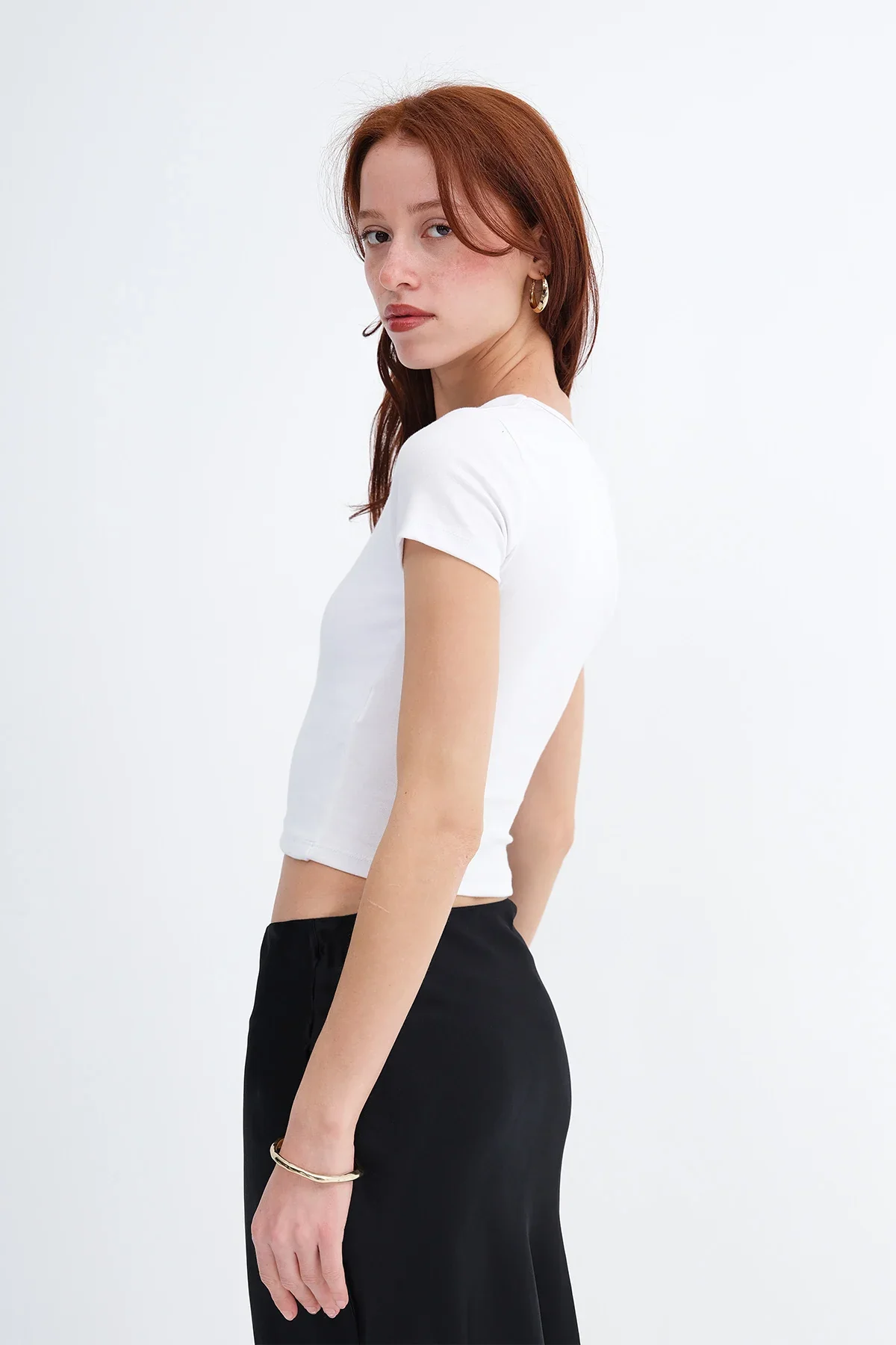 Square Neck Basic Blouse With Short Sleeve - Image 53