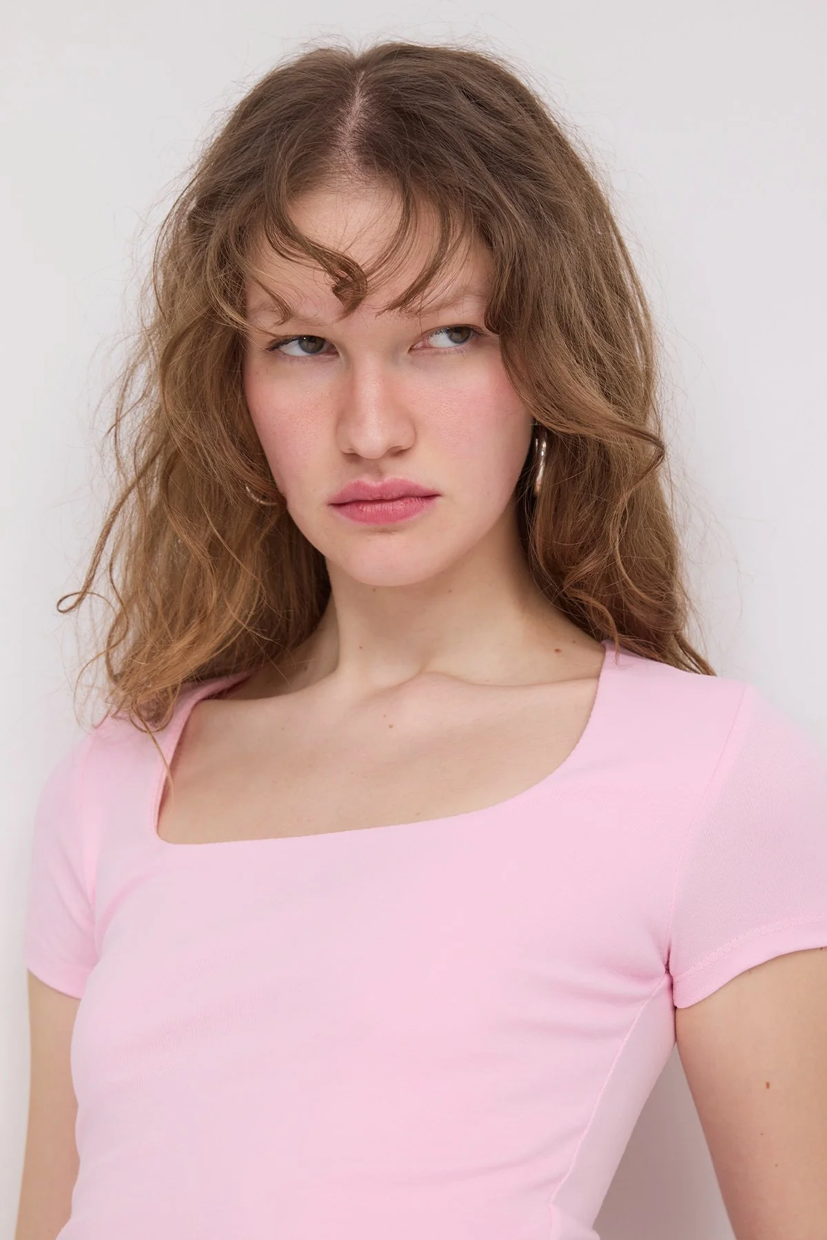 Square Neck Basic Blouse With Short Sleeve - Image 8