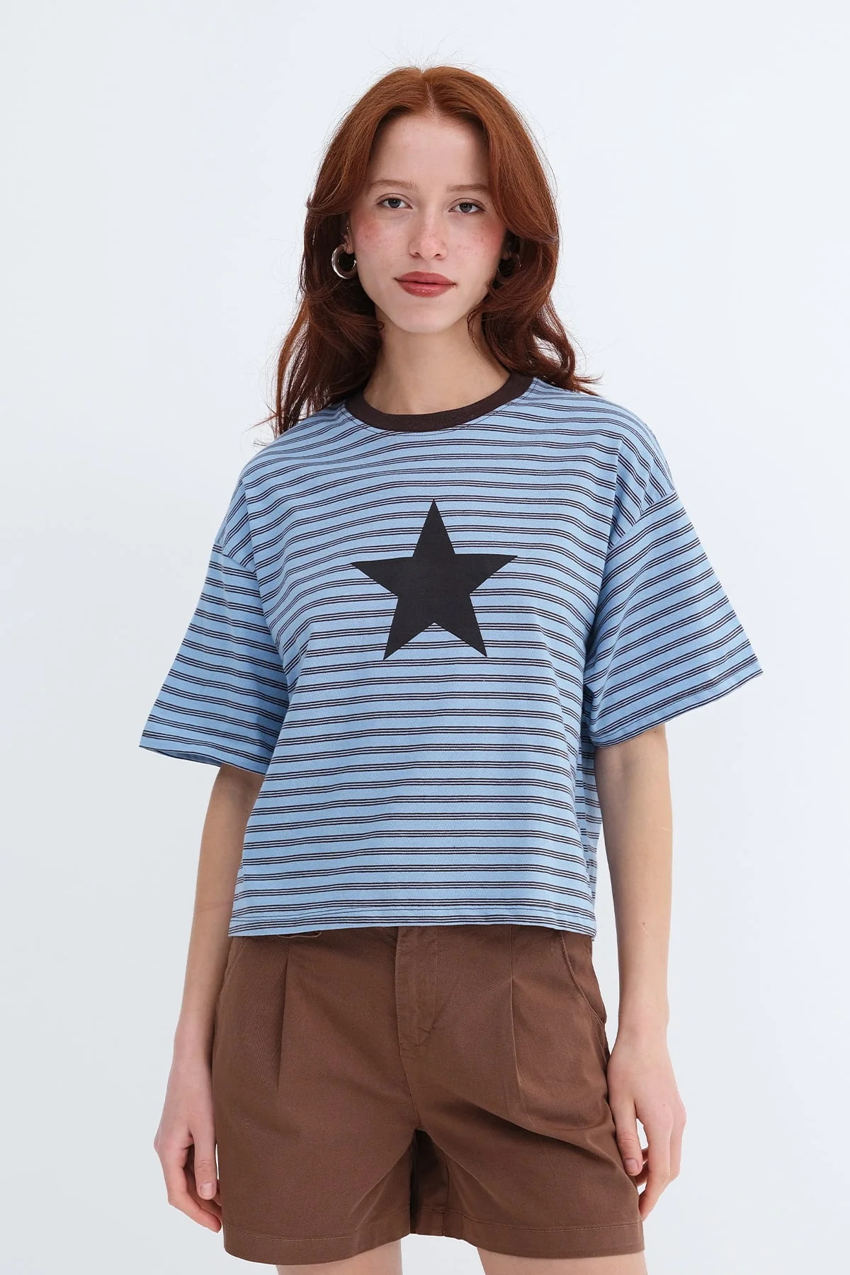 Star Print Striped T-shirt - Image 3