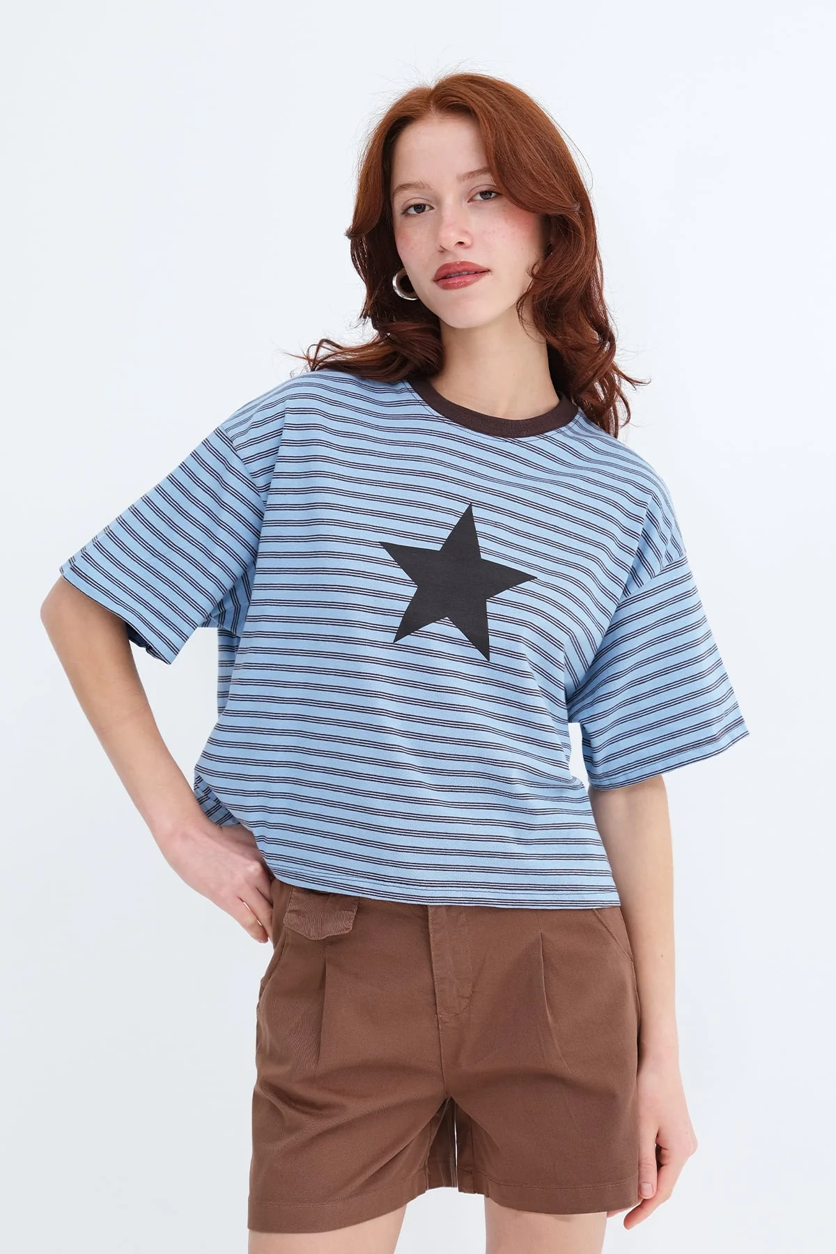 Star Print Striped T-shirt - Image 5
