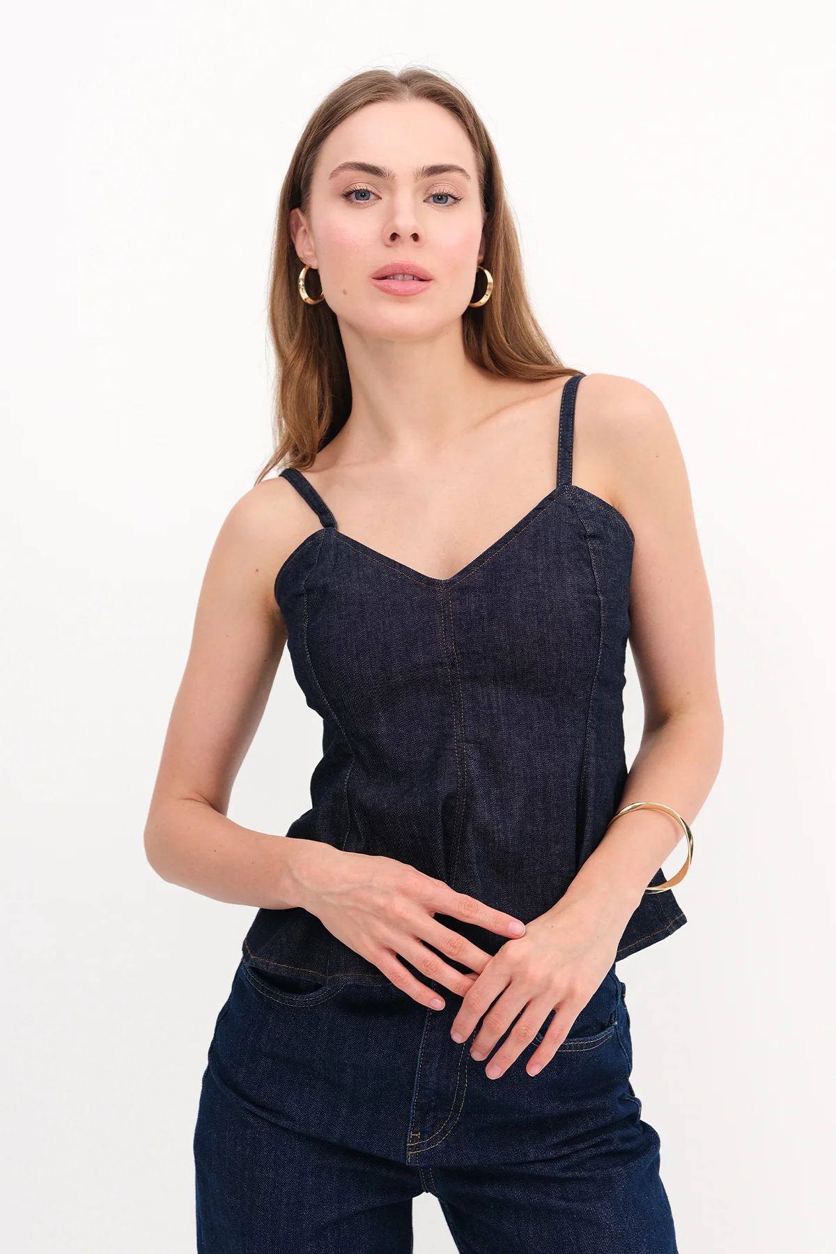Strappy Denim Blouse - Image 5