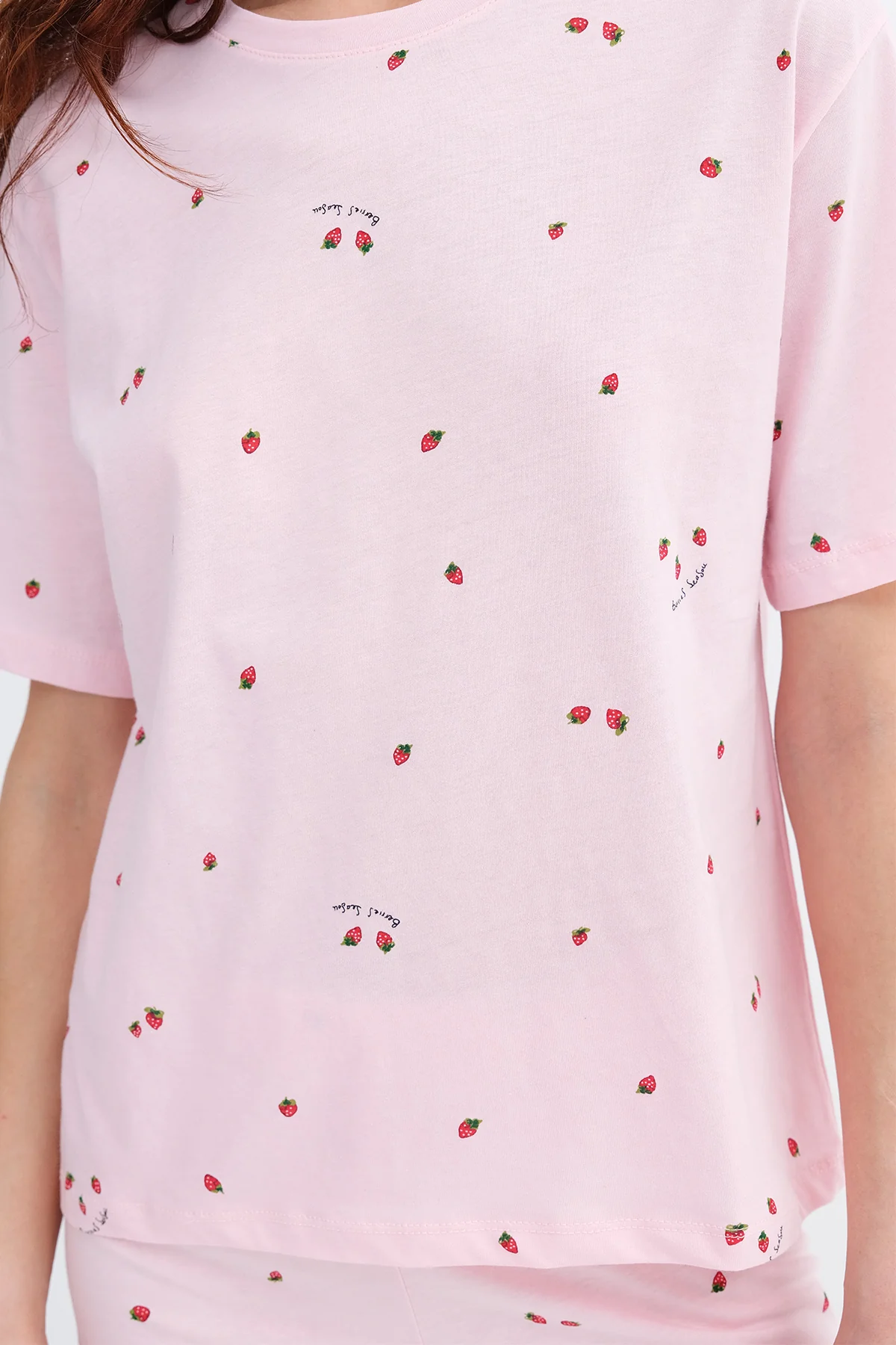 Strawberry Print Shorts Pajama Set - Image 5