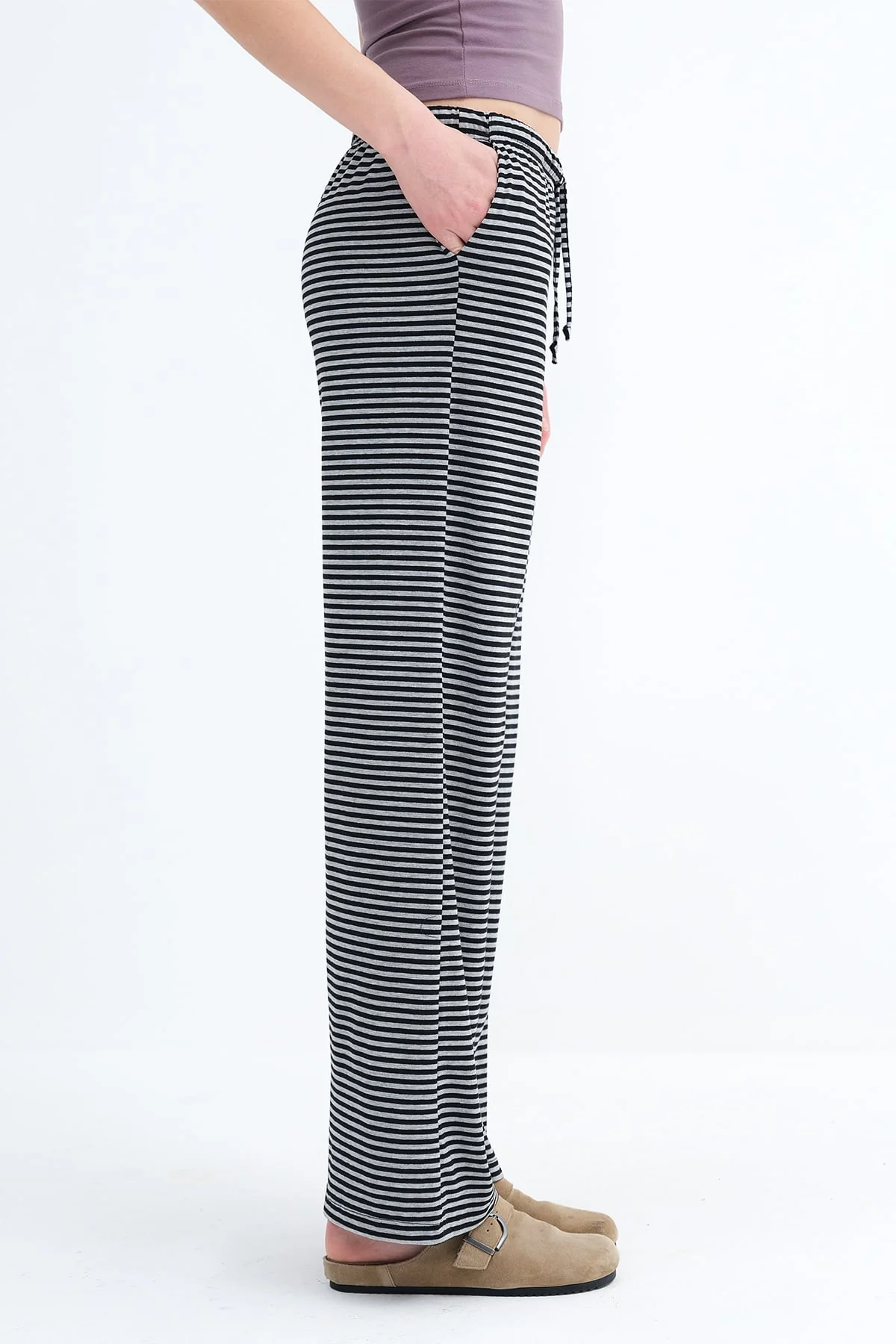Striped Wide Leg Joggers - Image 11
