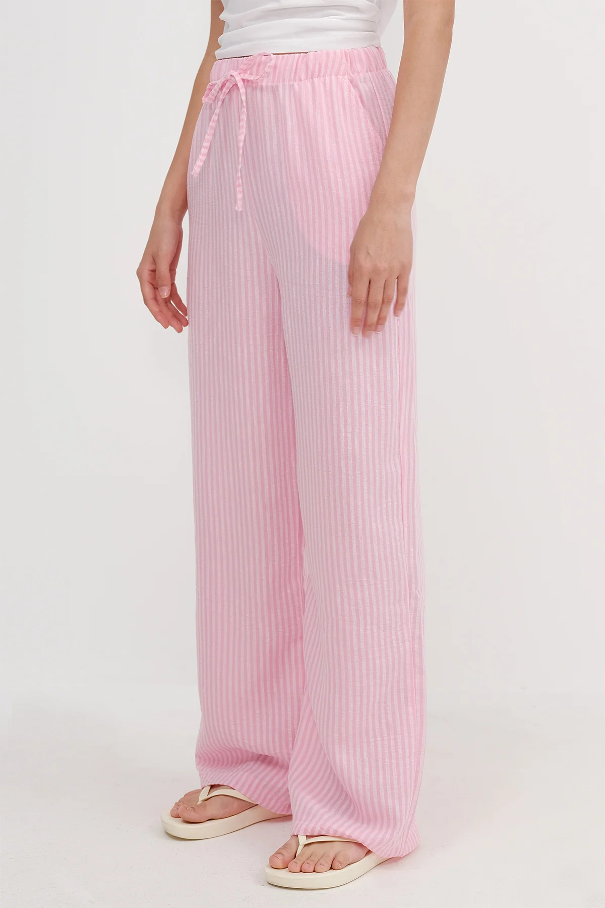 Striped Wide Leg Trousers - Image 3