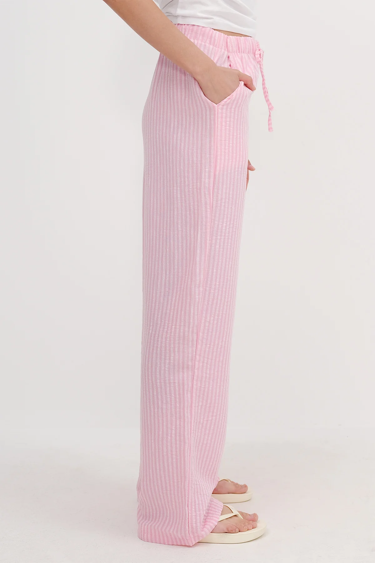 Striped Wide Leg Trousers - Image 7