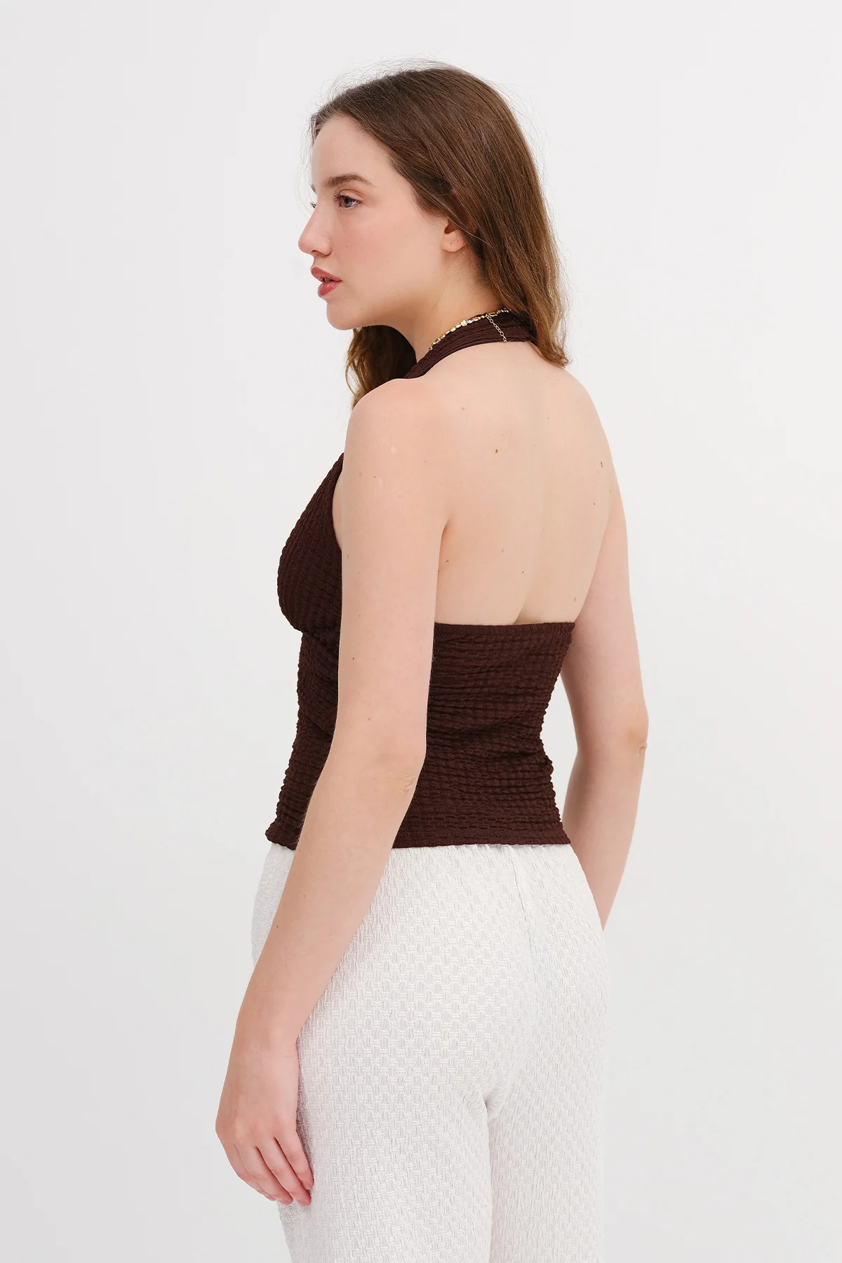 Textured Backless Blouse - Image 16