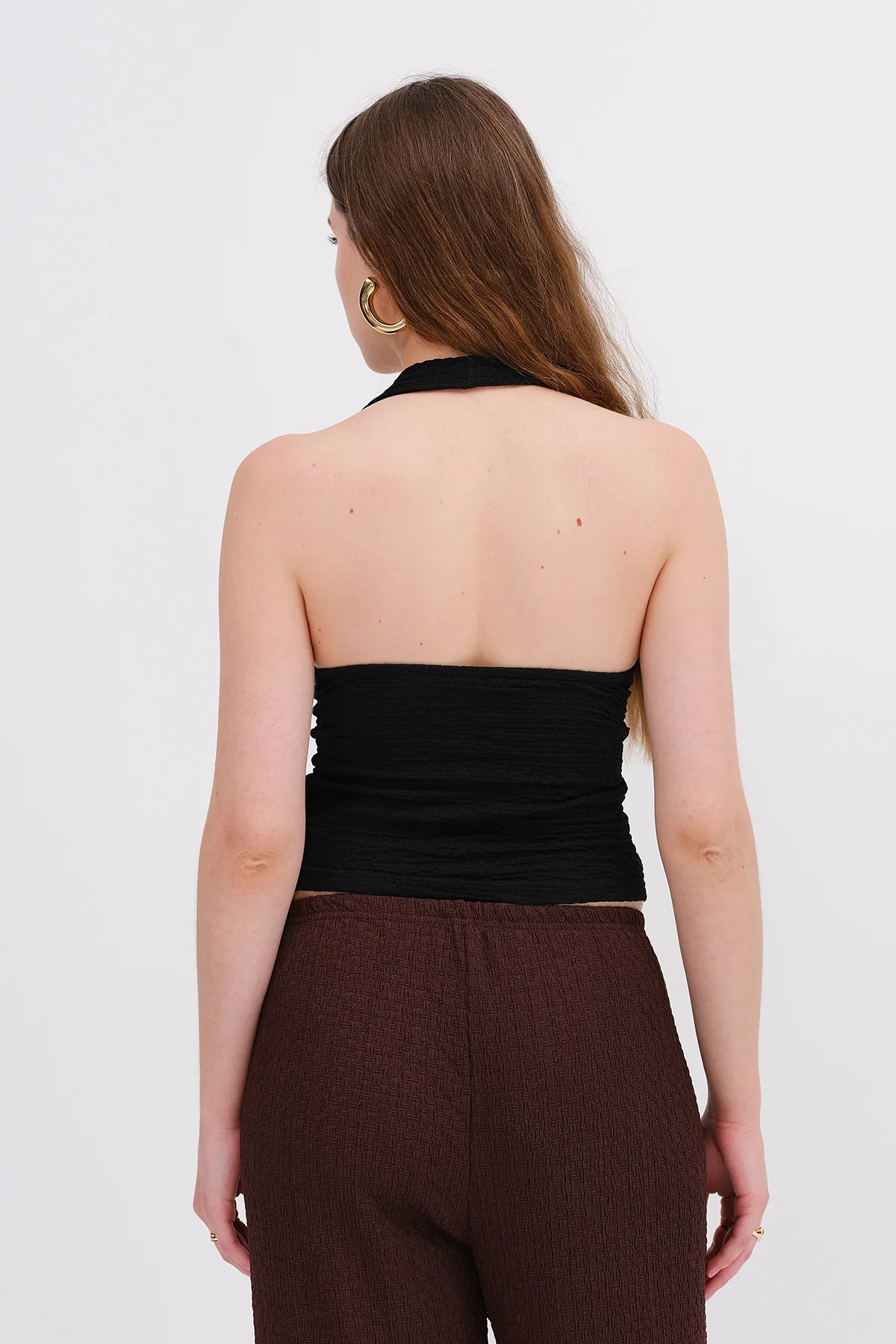 Textured Backless Blouse - Image 29