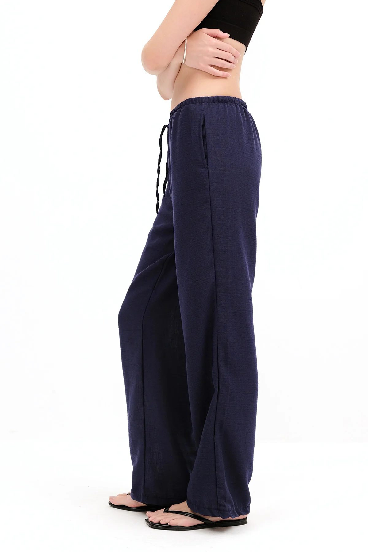 Tied Wide Leg Trousers - Image 14