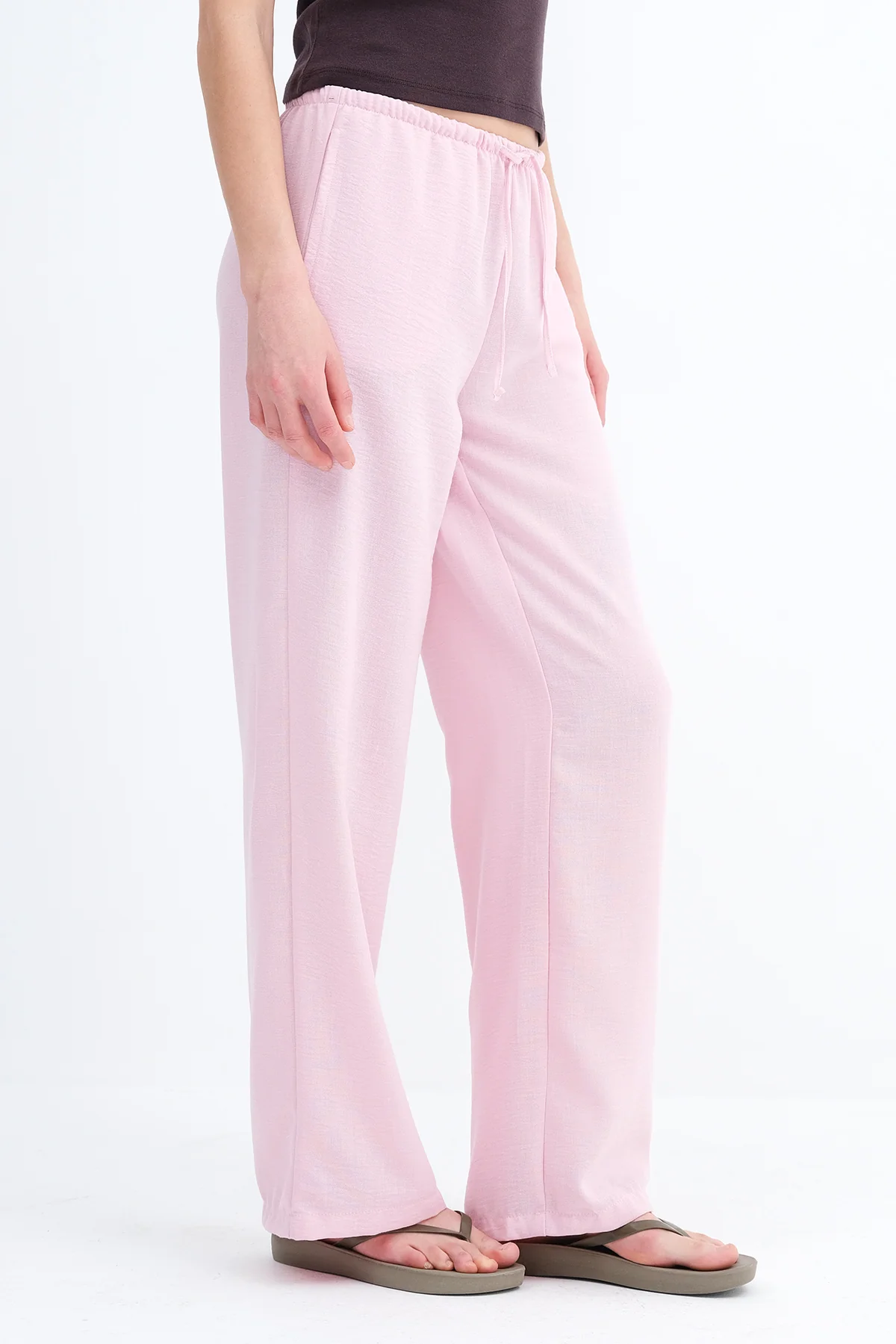 Tied Wide Leg Trousers - Image 15