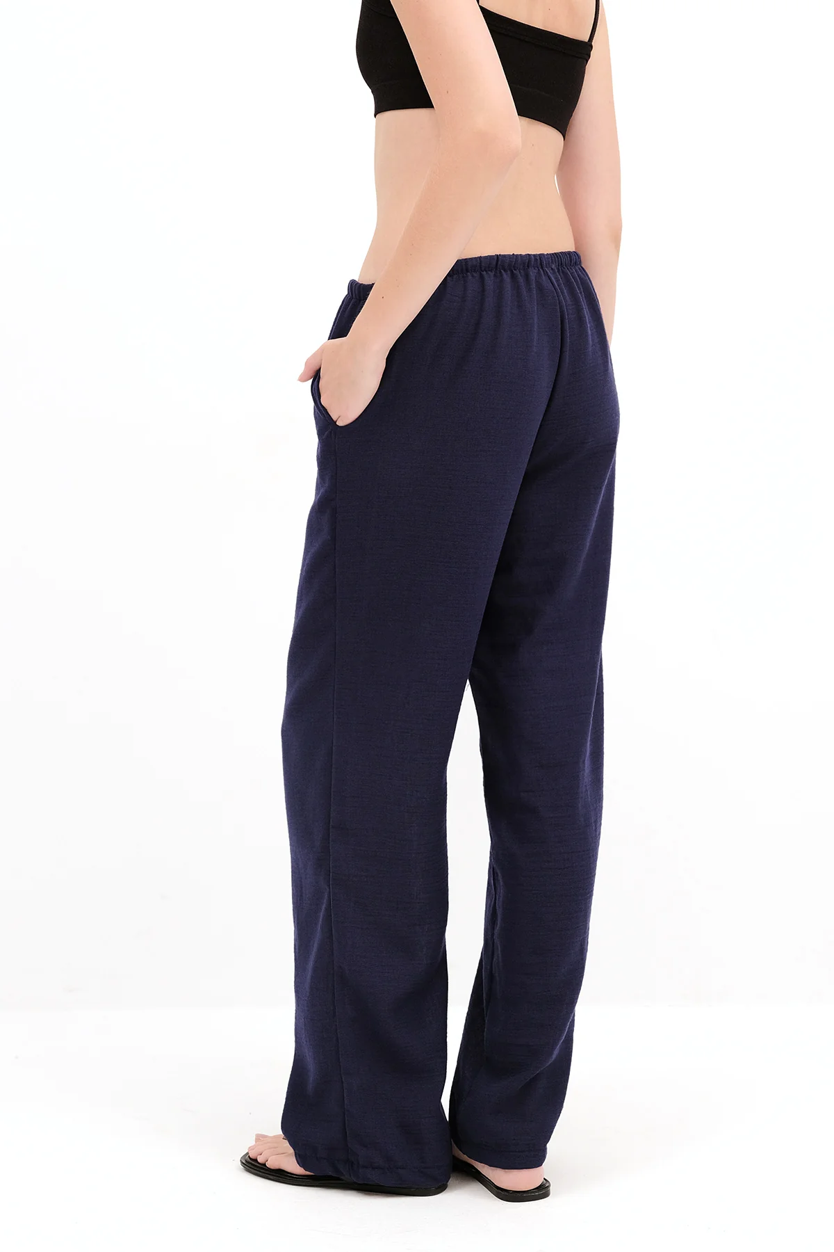 Tied Wide Leg Trousers - Image 18