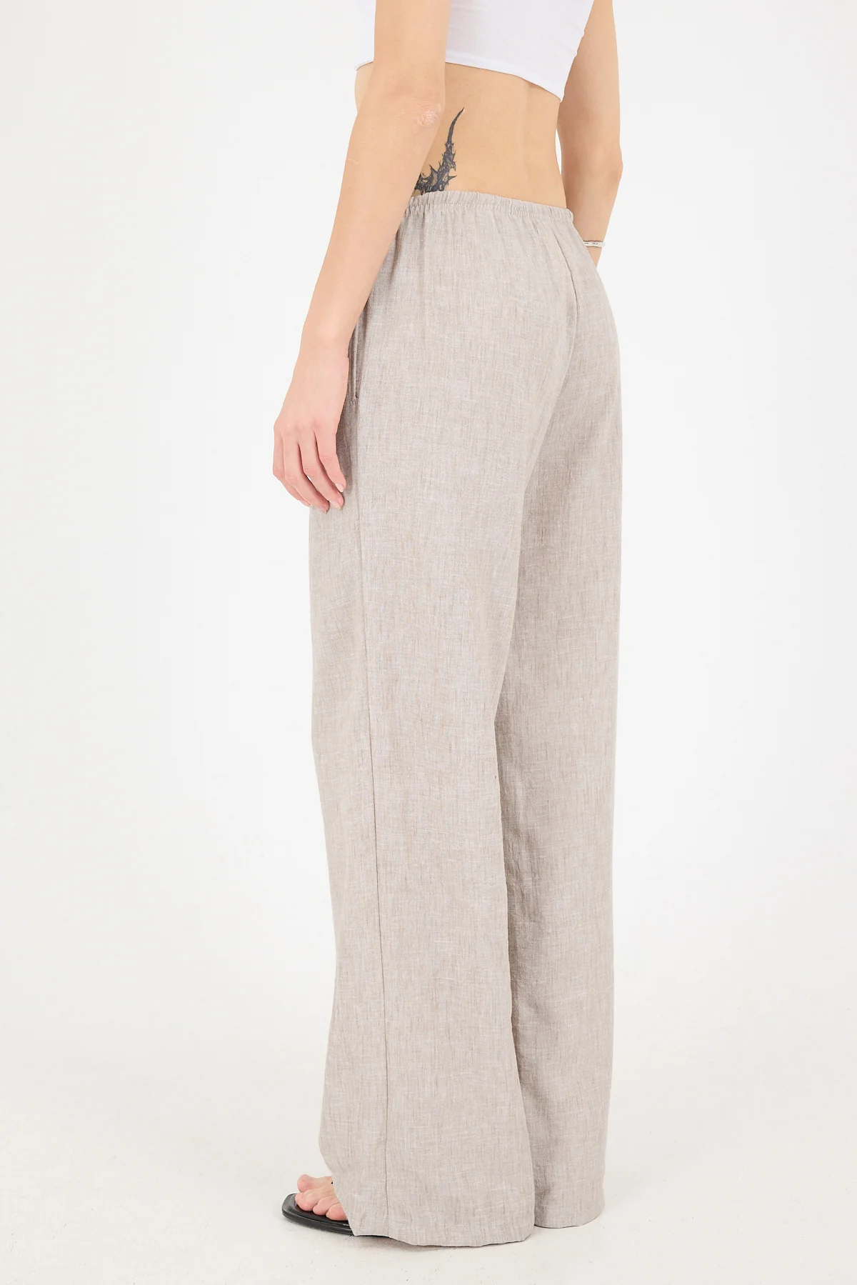 Tied Wide Leg Trousers - Image 22