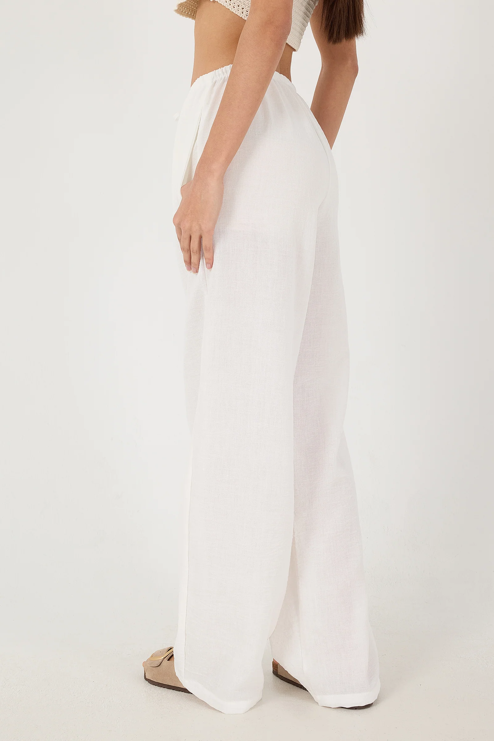 Tied Wide Leg Trousers - Image 28