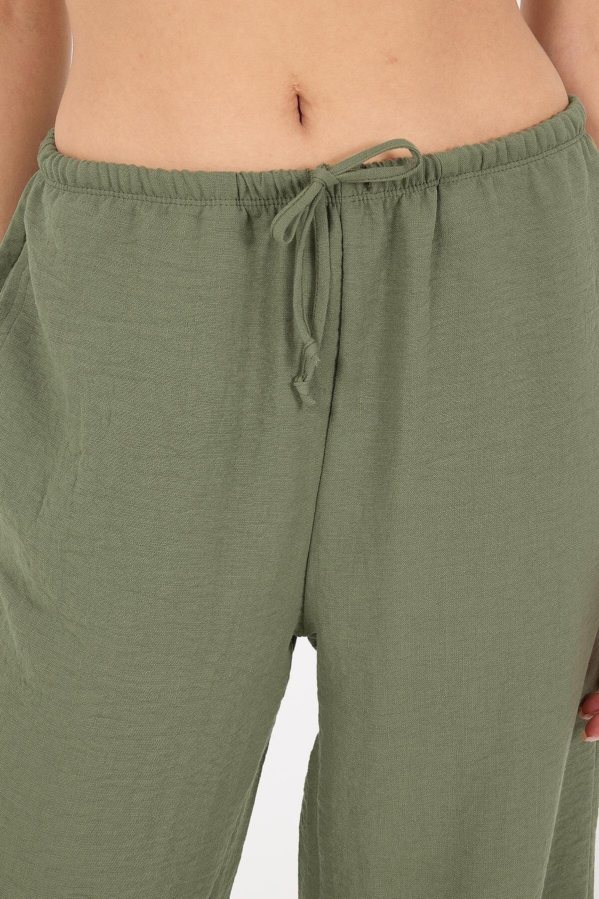 Tied Wide Leg Trousers - Image 44