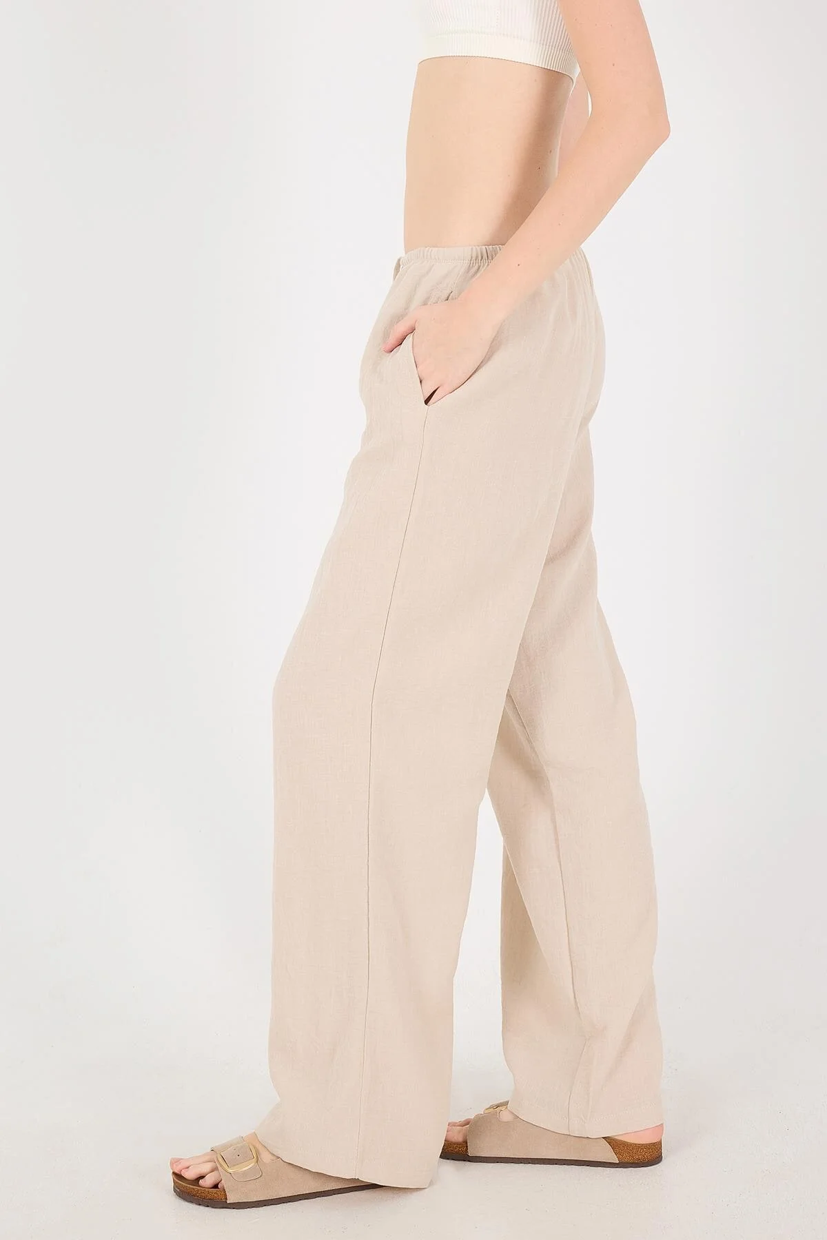 Tied Wide Leg Trousers - Image 50