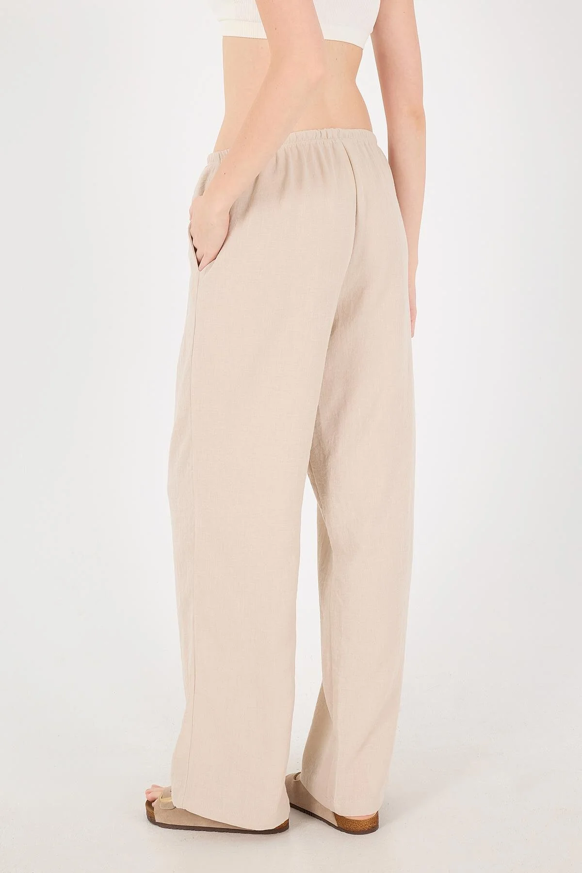 Tied Wide Leg Trousers - Image 51
