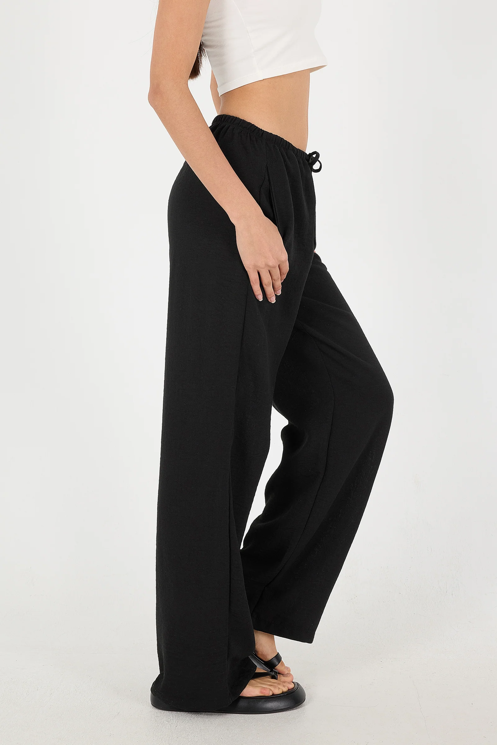 Tied Wide Leg Trousers - Image 55