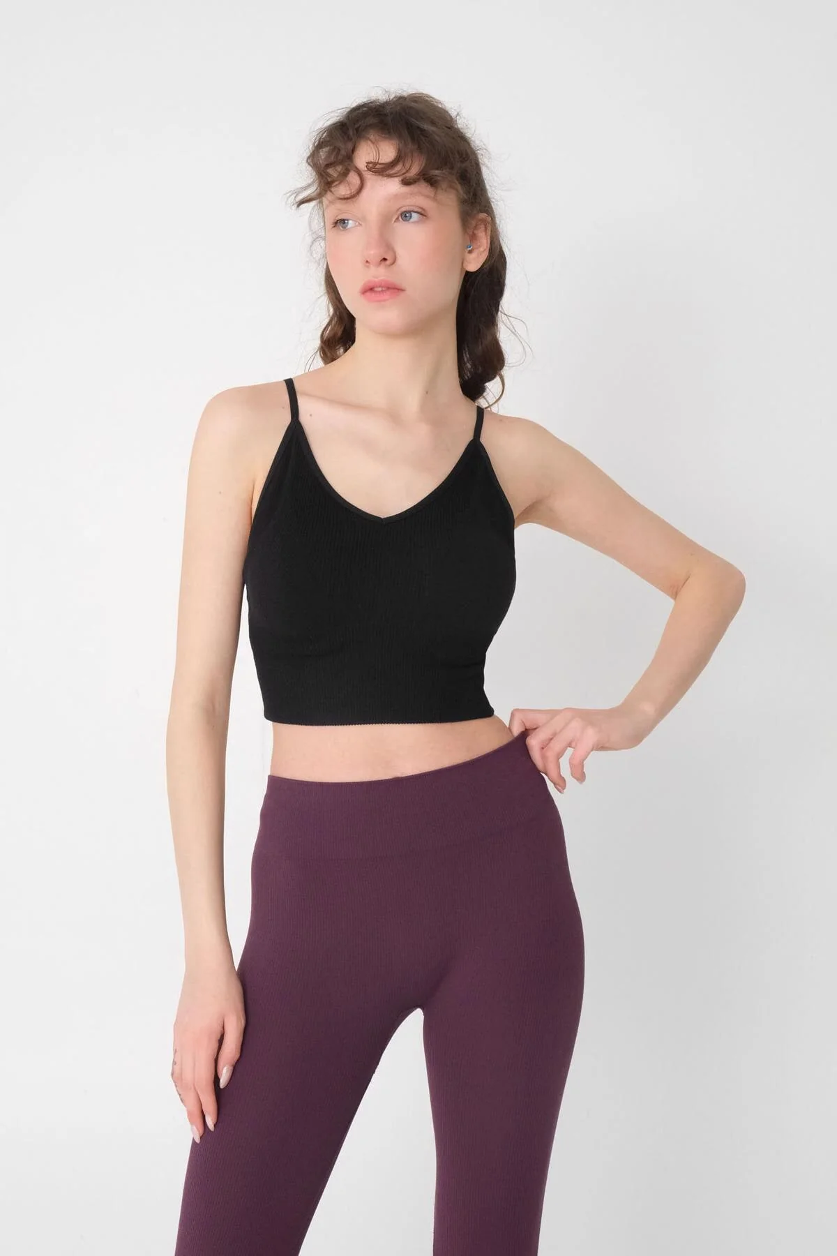 V-Neck Seamless Crop Top - Image 42