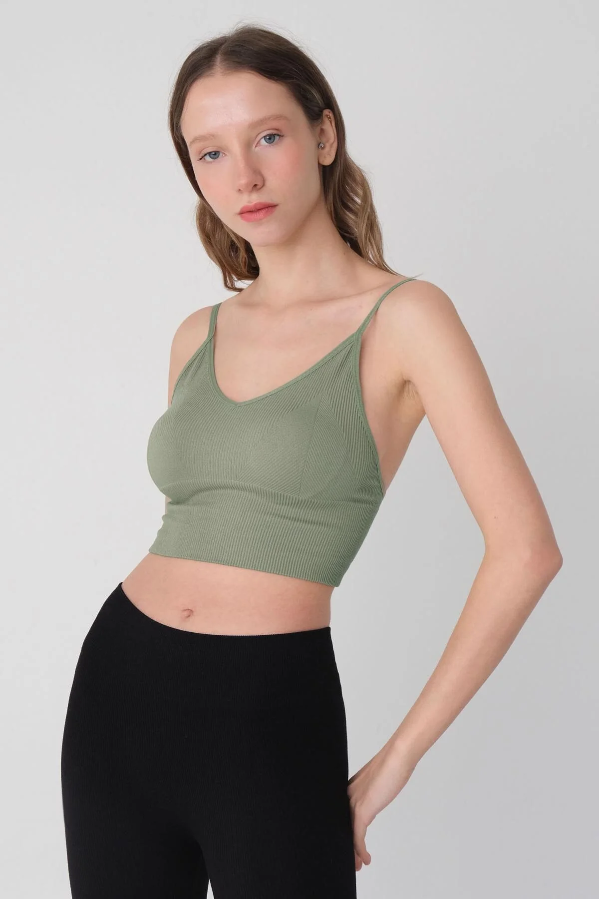 V-Neck Seamless Crop Top - Image 47