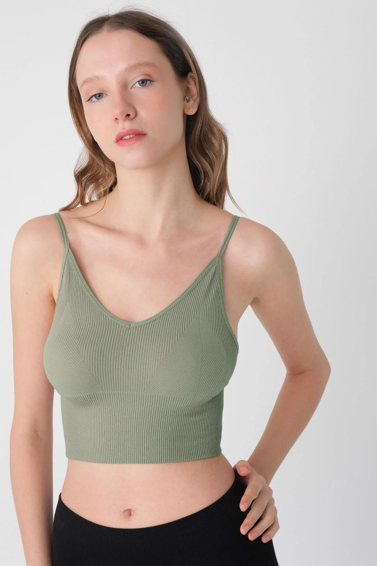 V-Neck Seamless Crop Top - Image 48