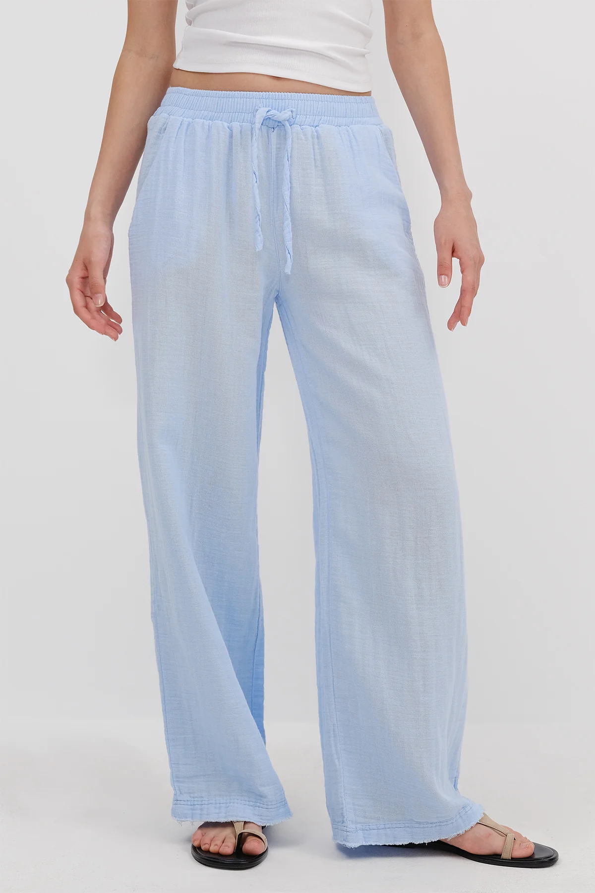 Wide-Leg Trousers With Elastic Waist - Image 25