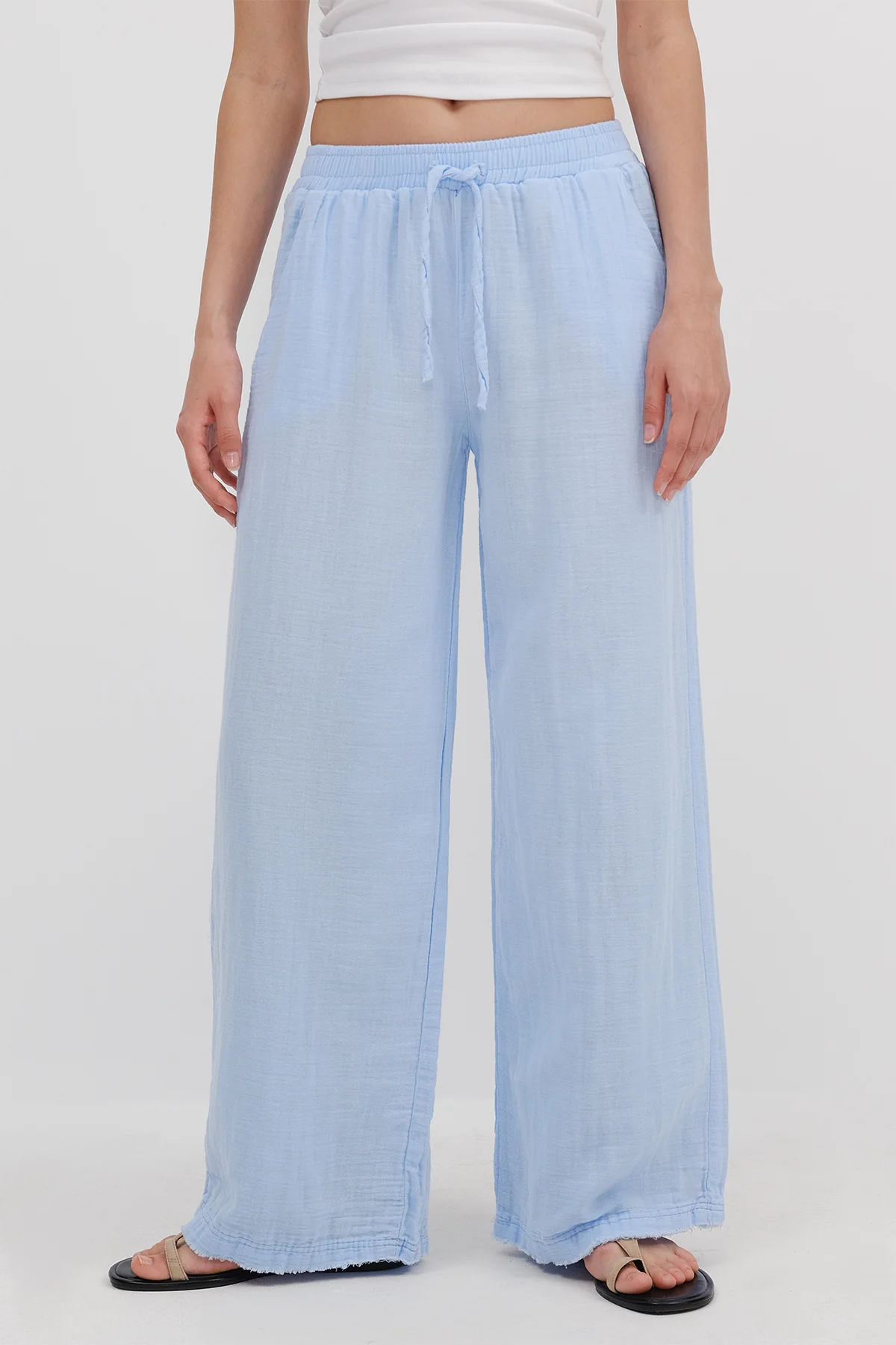 Wide-Leg Trousers With Elastic Waist - Image 27