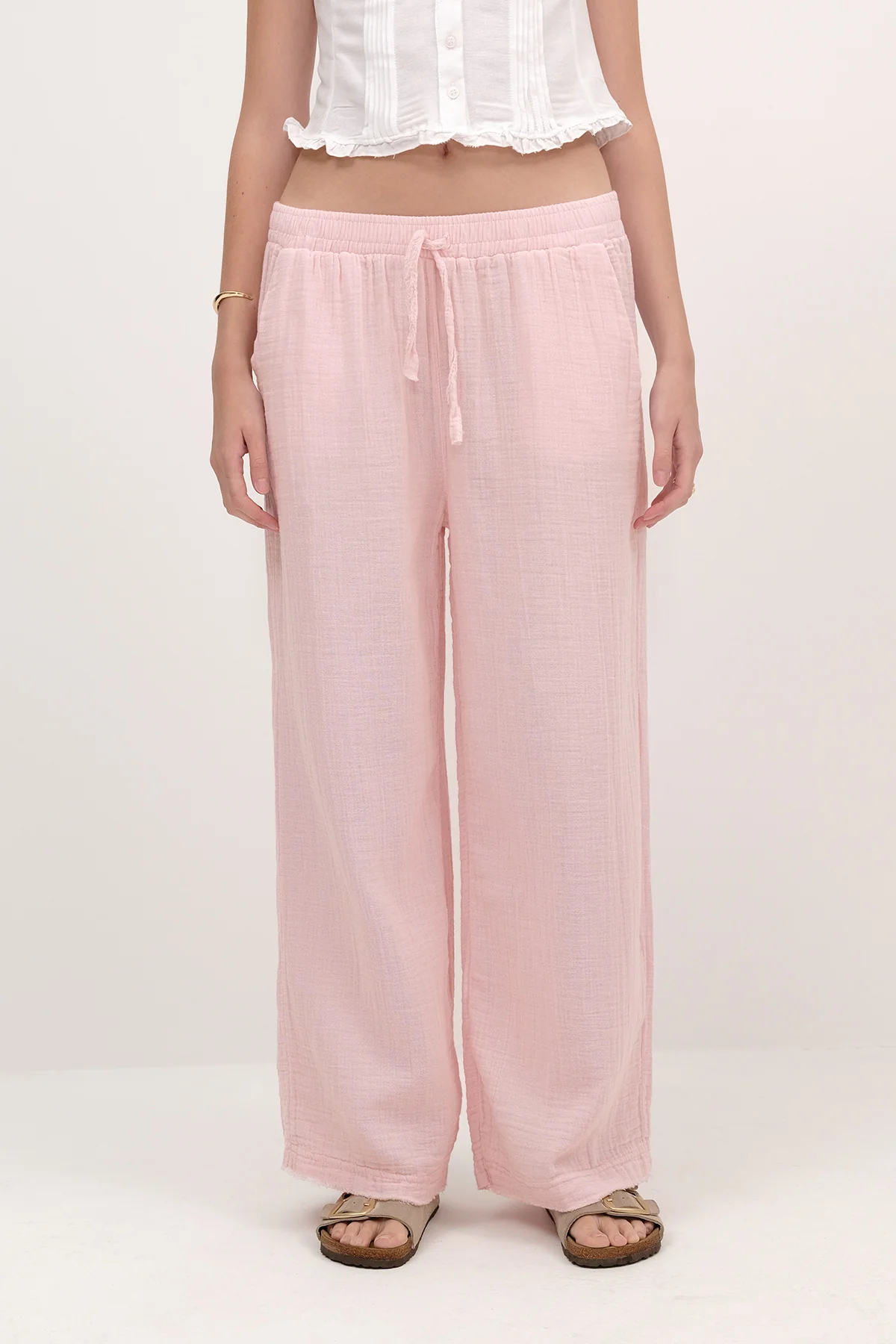 Wide-Leg Trousers With Elastic Waist - Image 4