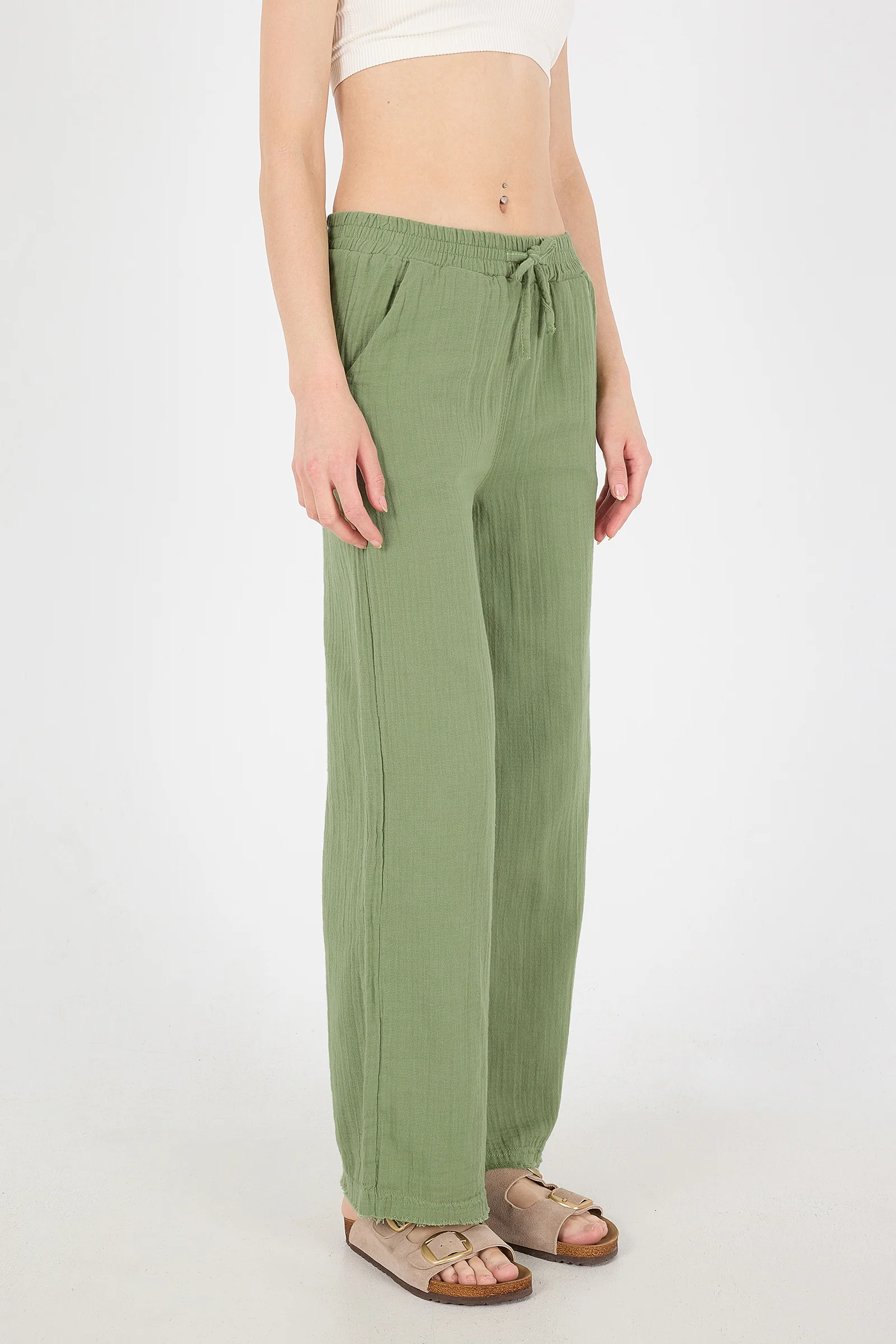 Wide-Leg Trousers With Elastic Waist - Image 43
