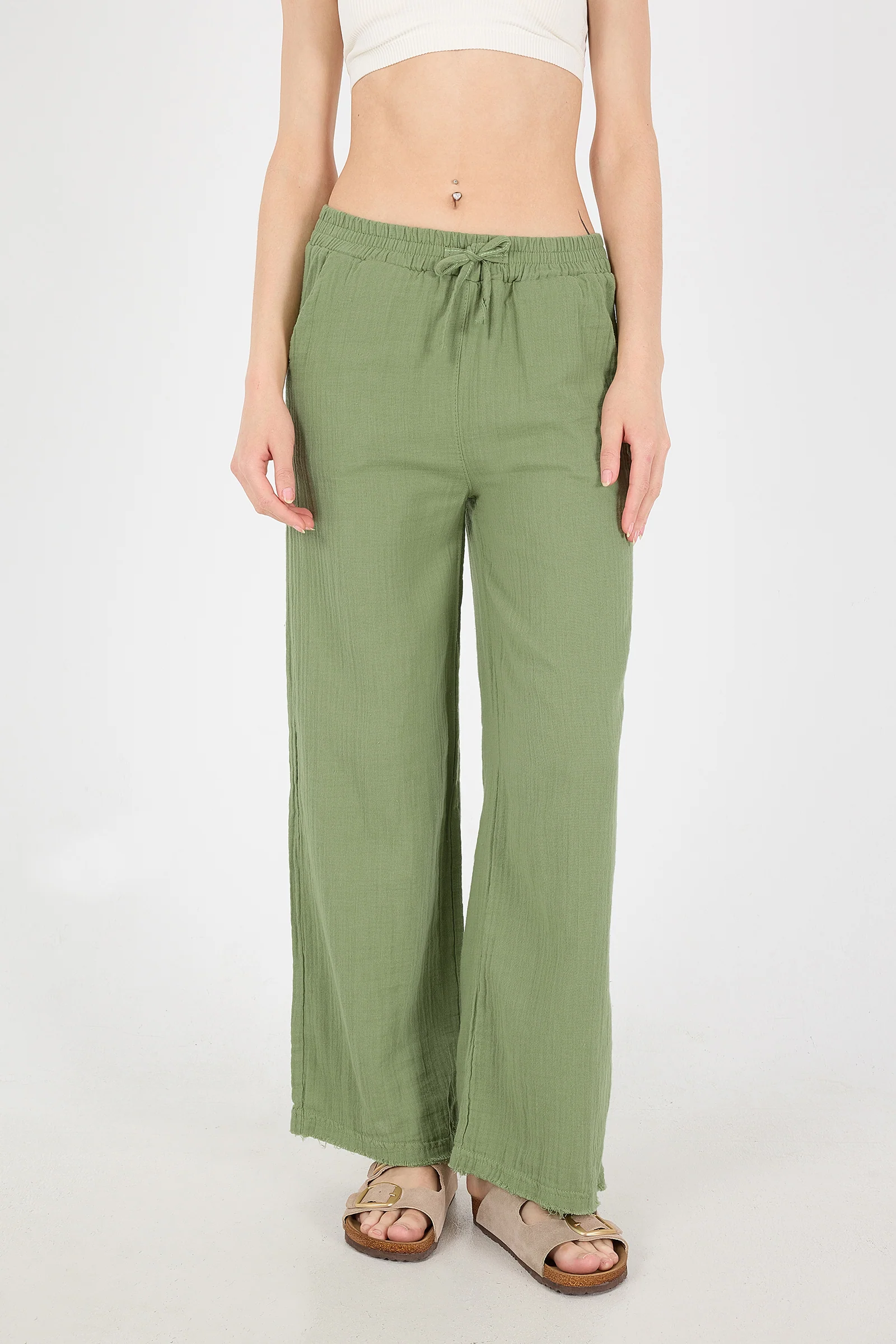 Wide-Leg Trousers With Elastic Waist - Image 47