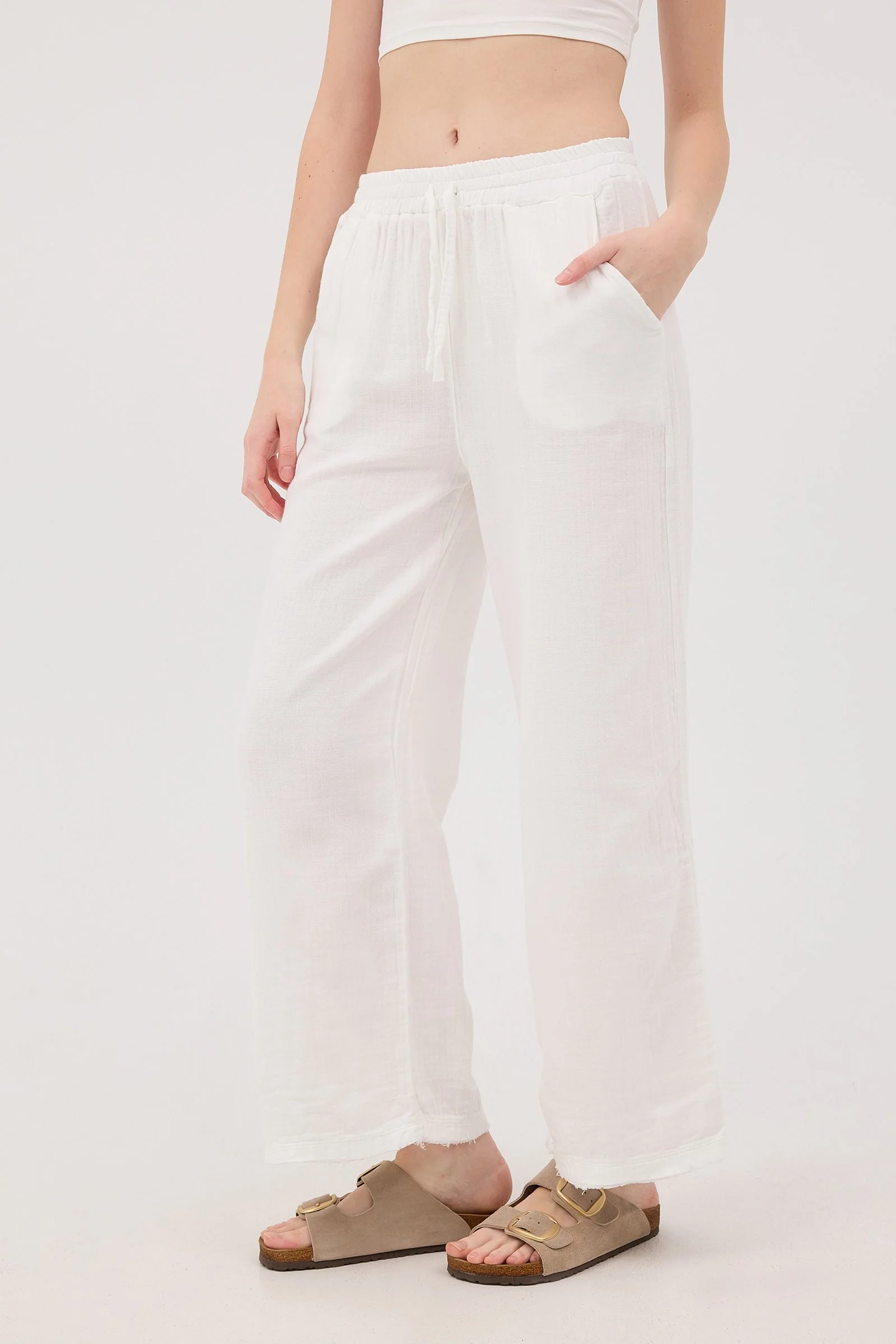 Wide-Leg Trousers With Elastic Waist - Image 49