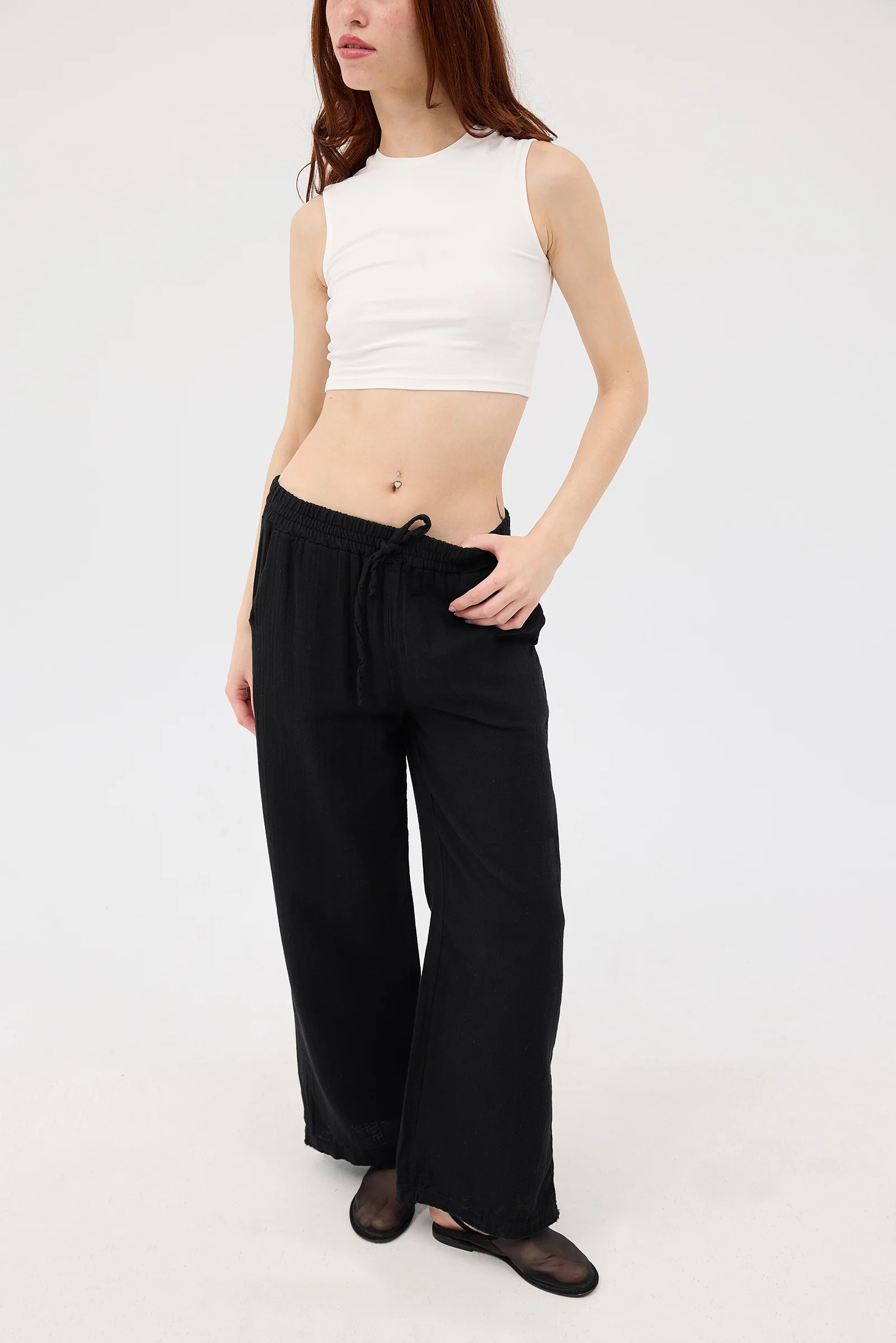 Wide-Leg Trousers With Elastic Waist - Image 54