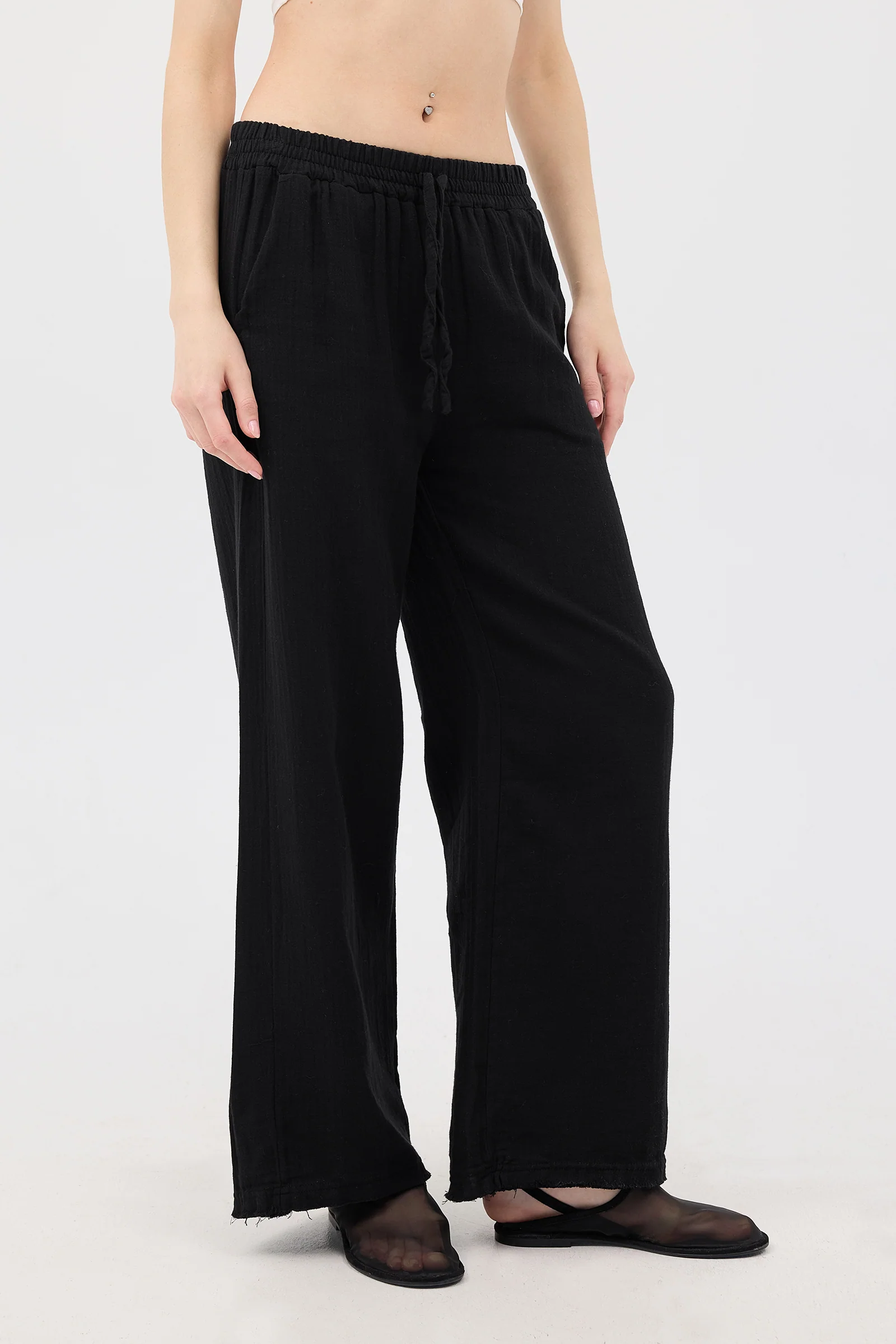 Wide-Leg Trousers With Elastic Waist - Image 55