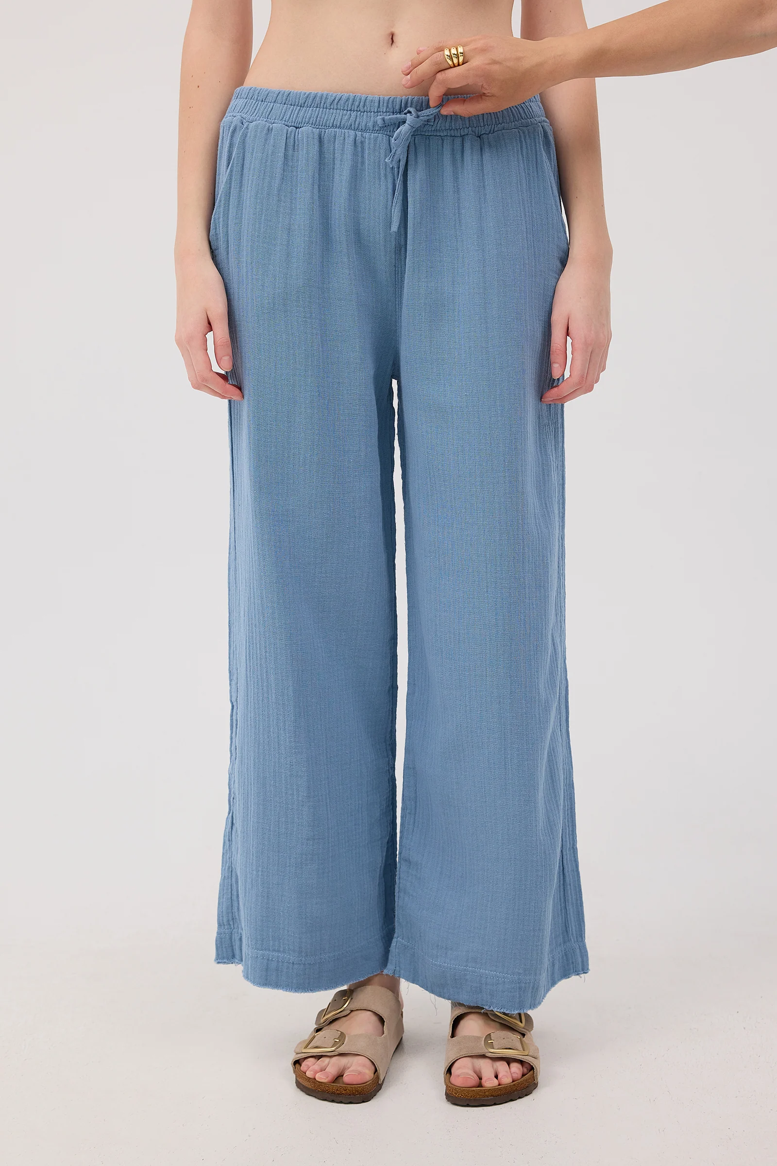 Wide-Leg Trousers With Elastic Waist - Image 60