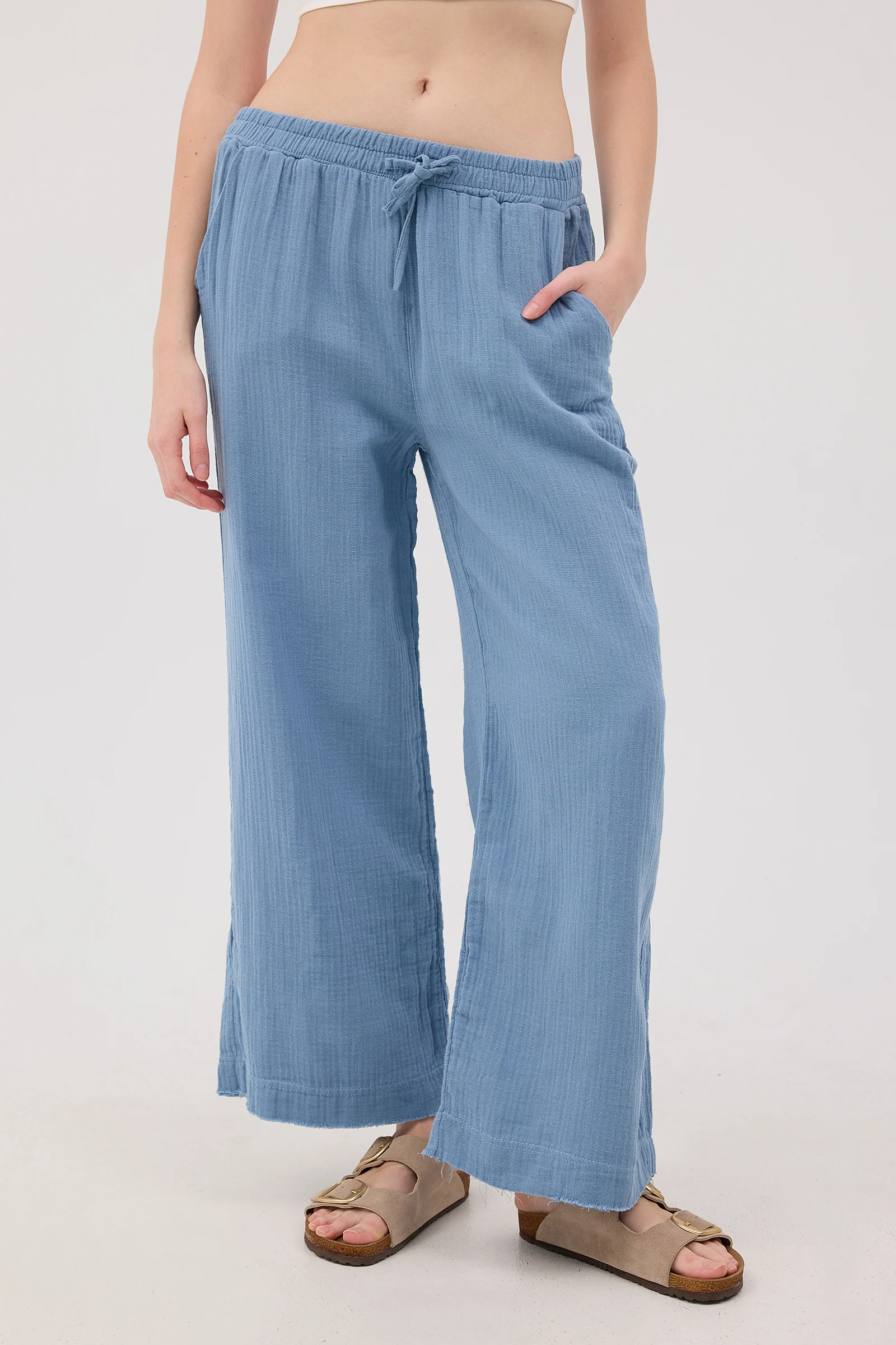 Wide-Leg Trousers With Elastic Waist - Image 65