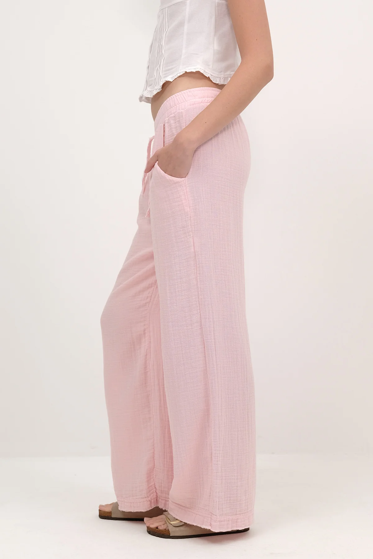 Wide-Leg Trousers With Elastic Waist - Image 8