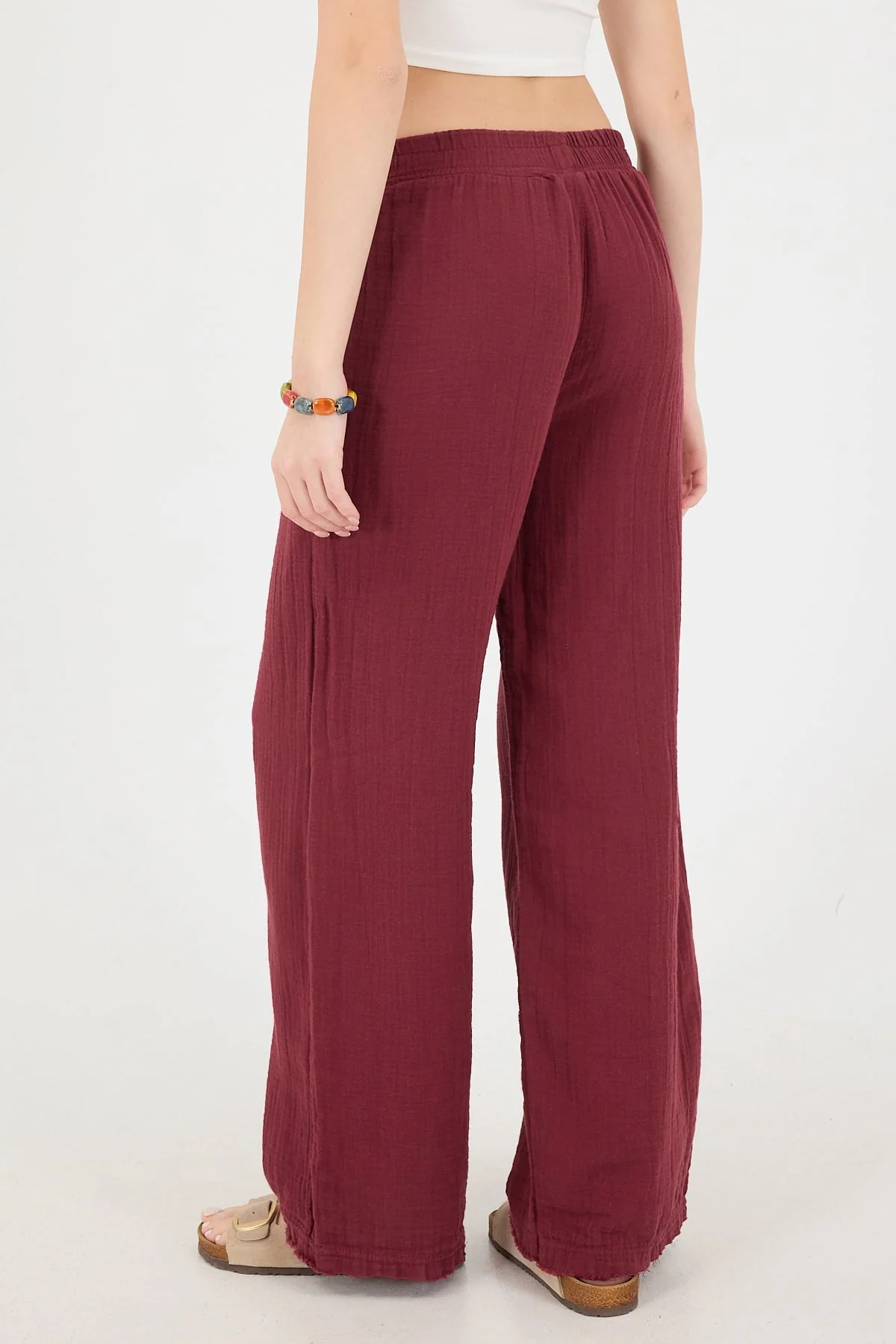 Wide-Leg Trousers With Elastic Waist - Image 9