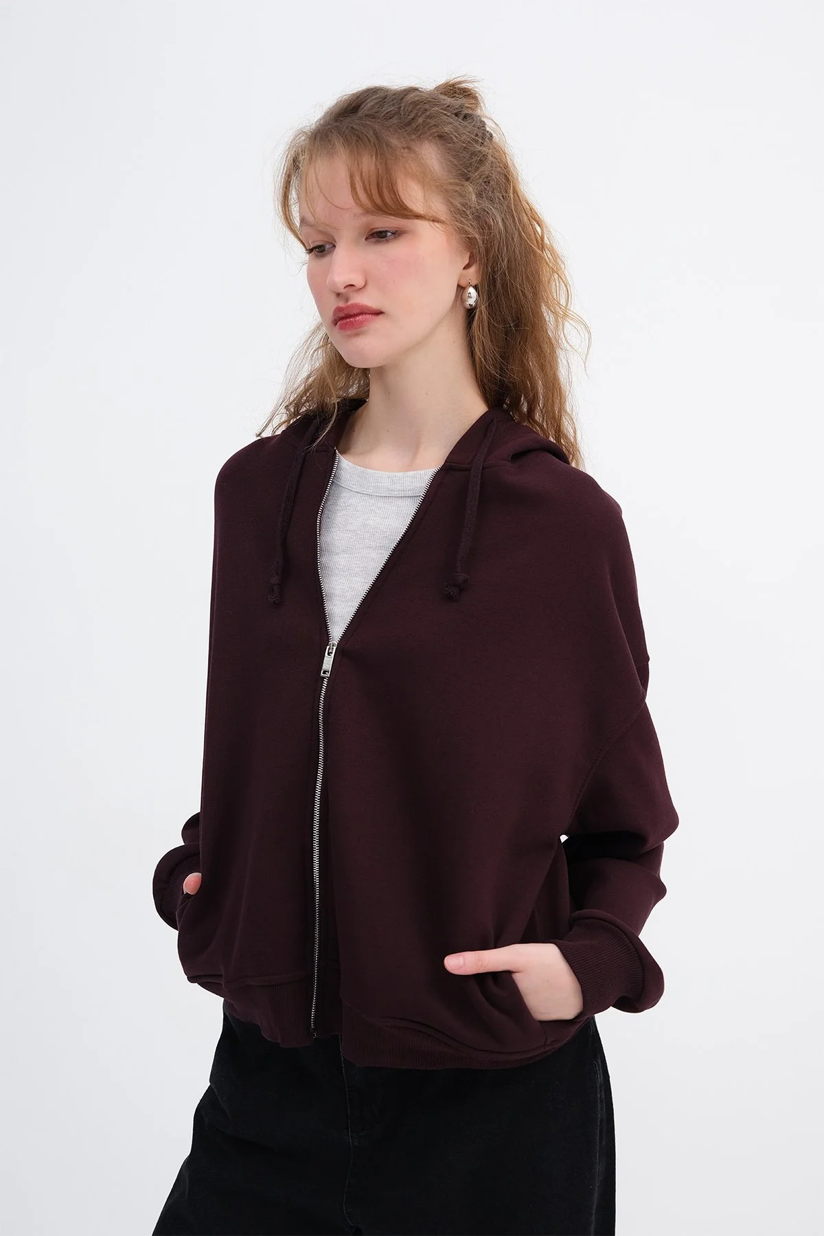 Zip-up Brushed Sweatshirt - Image 11