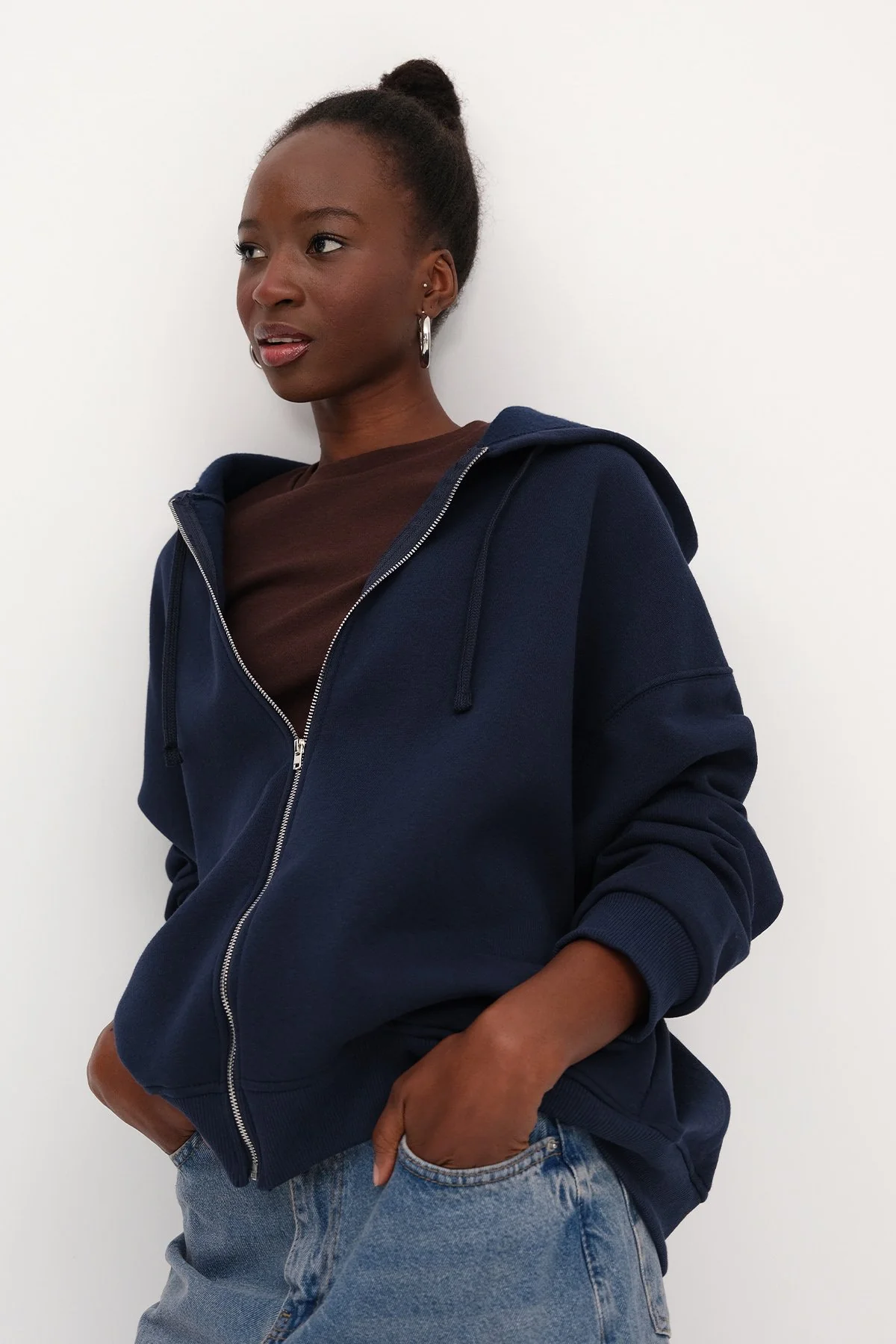 Zip-up Brushed Sweatshirt - Image 17