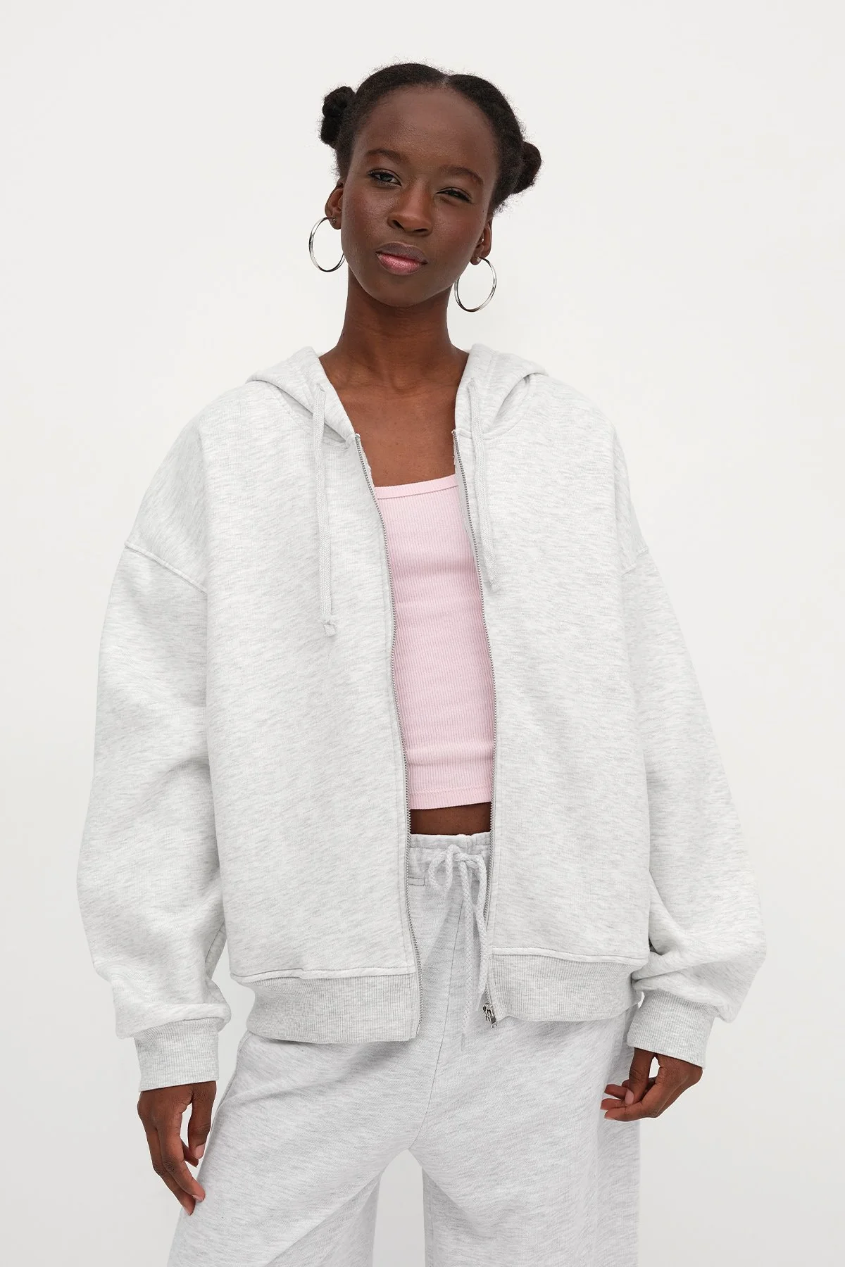 Zip-up Brushed Sweatshirt - Image 24