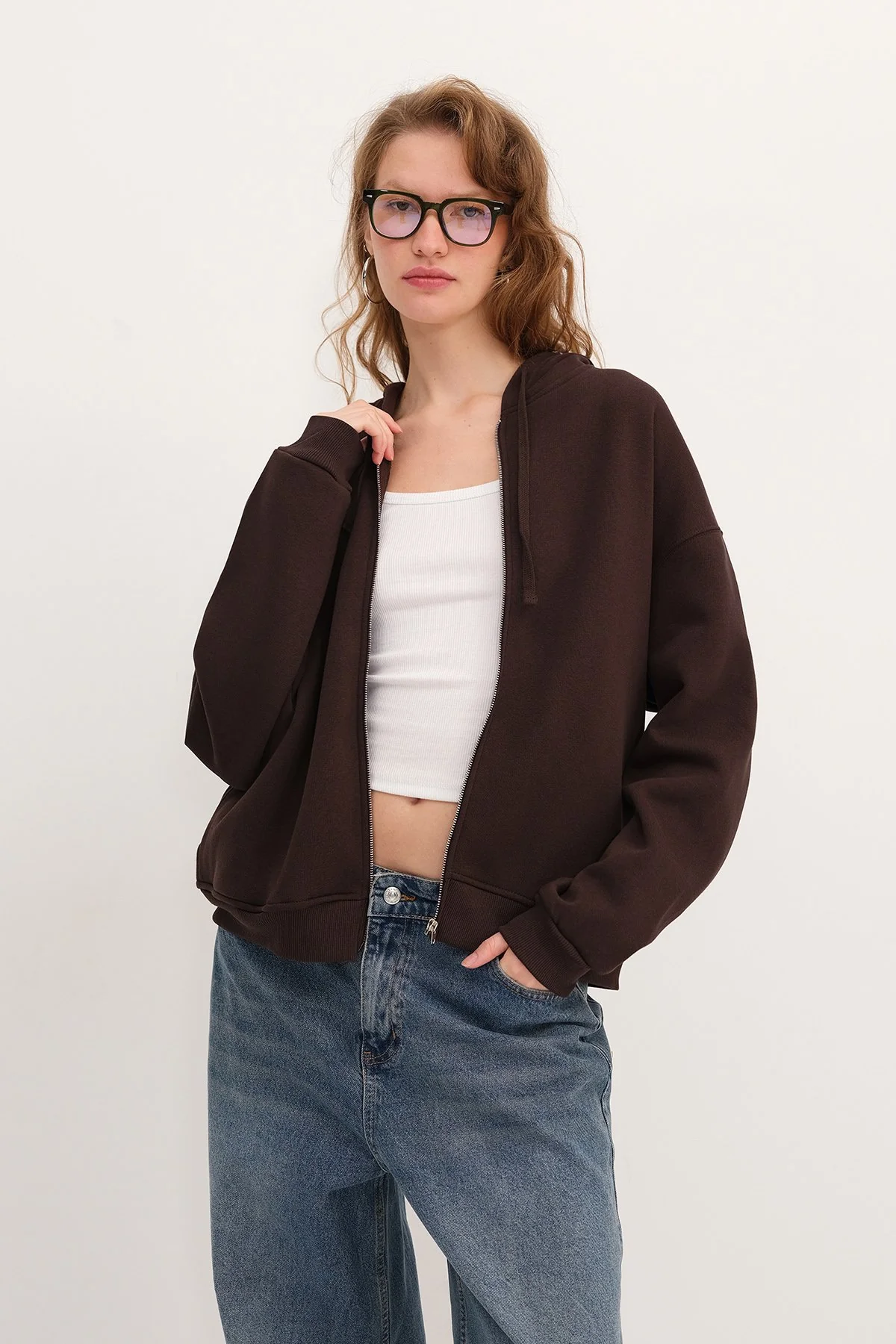 Zip-up Brushed Sweatshirt - Image 26