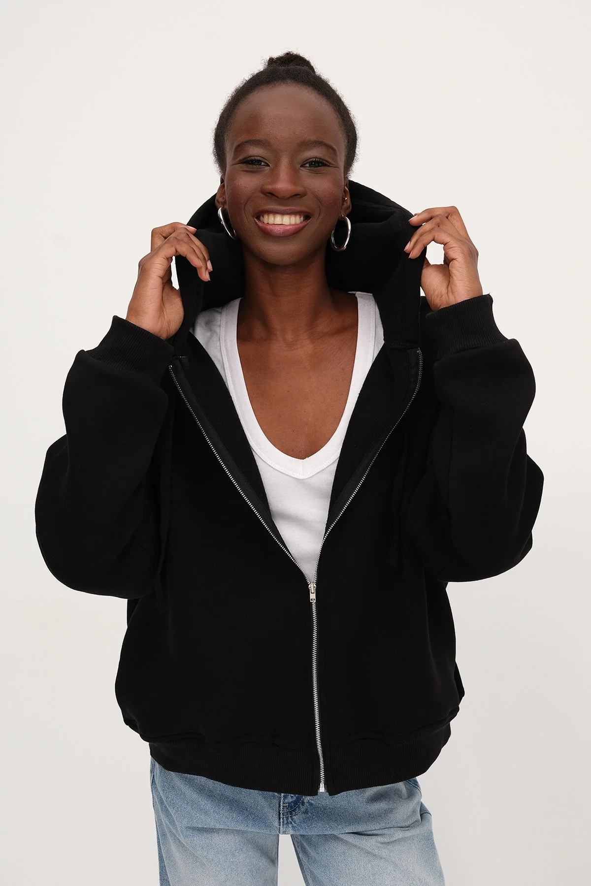 Zip-up Brushed Sweatshirt - Image 4