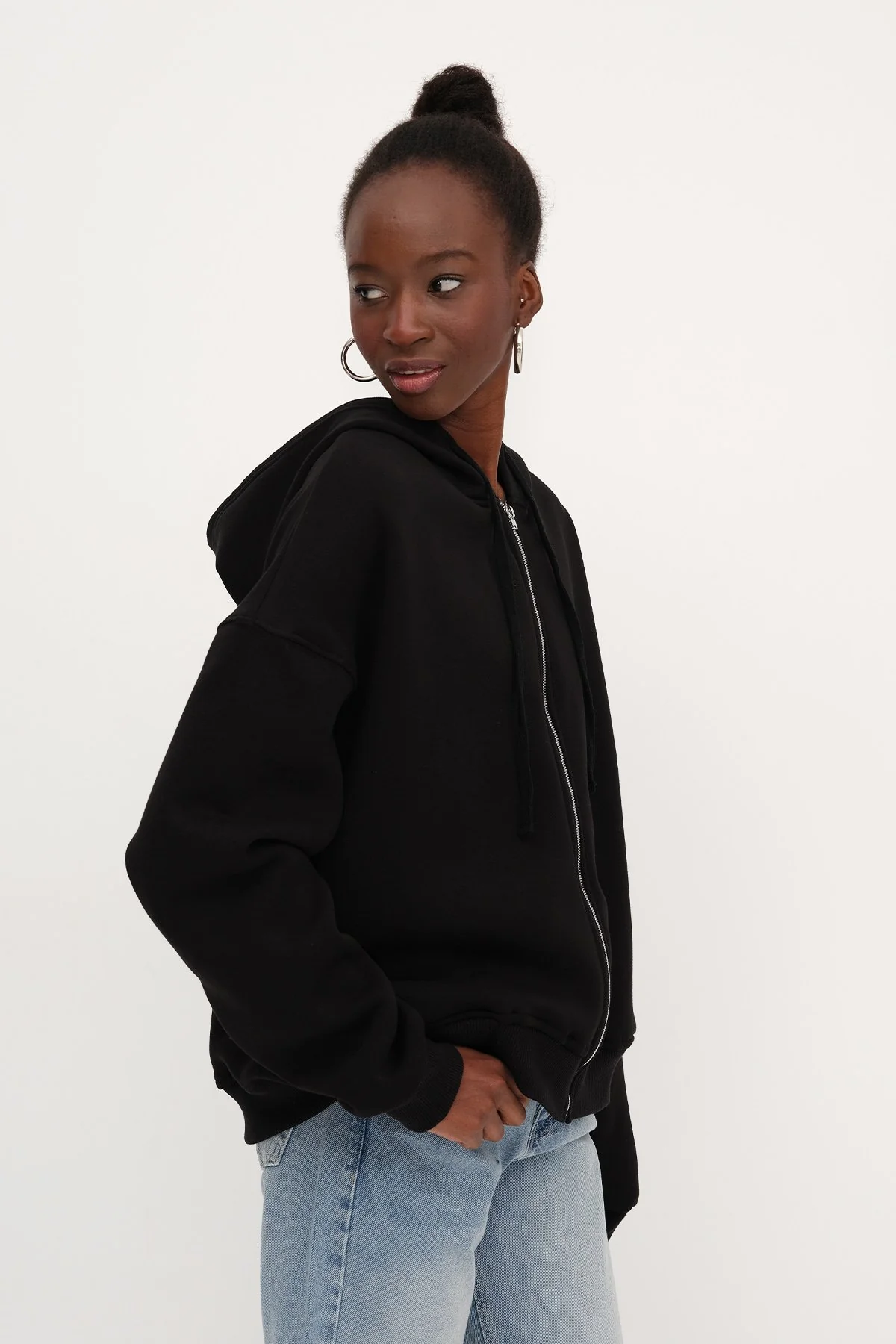 Zip-up Brushed Sweatshirt - Image 8